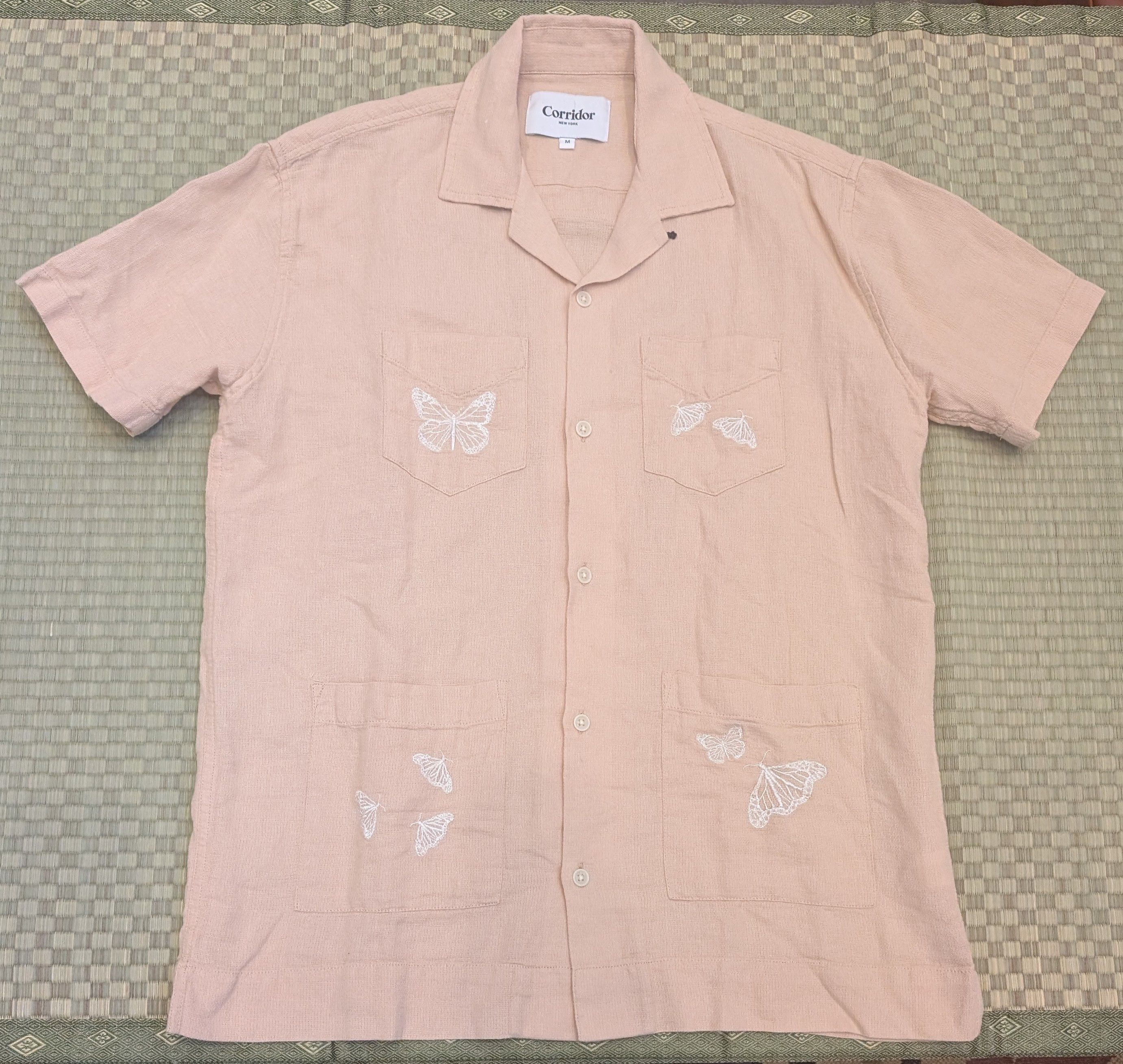 Corridor Corridor NY Embroidered Butterfly Summer Shirt Linen Cotton Size US M / EU 48-50 / 2 - 1 Thumbnail