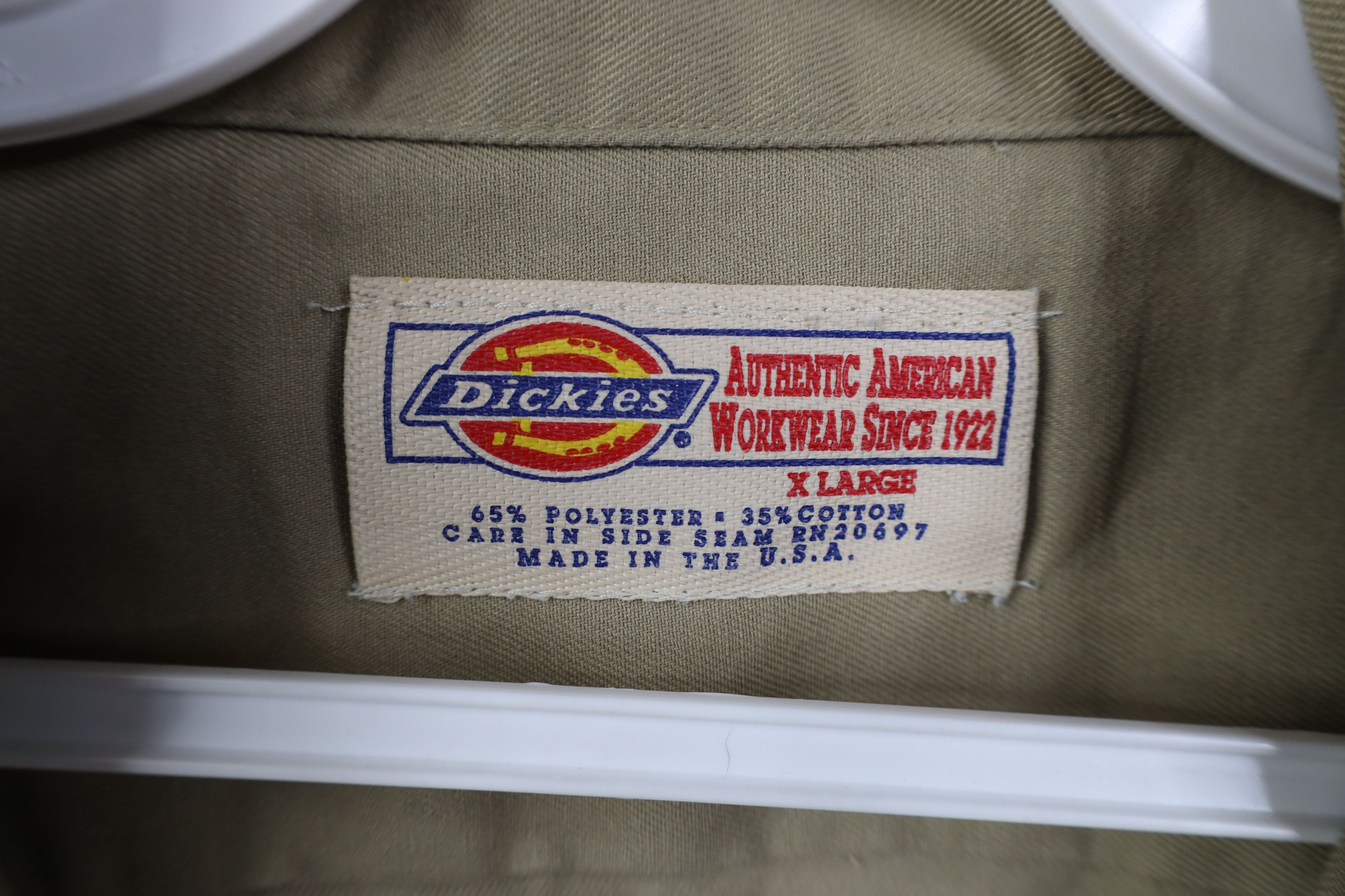Dickies Vintage 90s Dickies Mechanic Button Shirt Khaki Brown USA Size US XL / EU 56 / 4 - 9 Thumbnail
