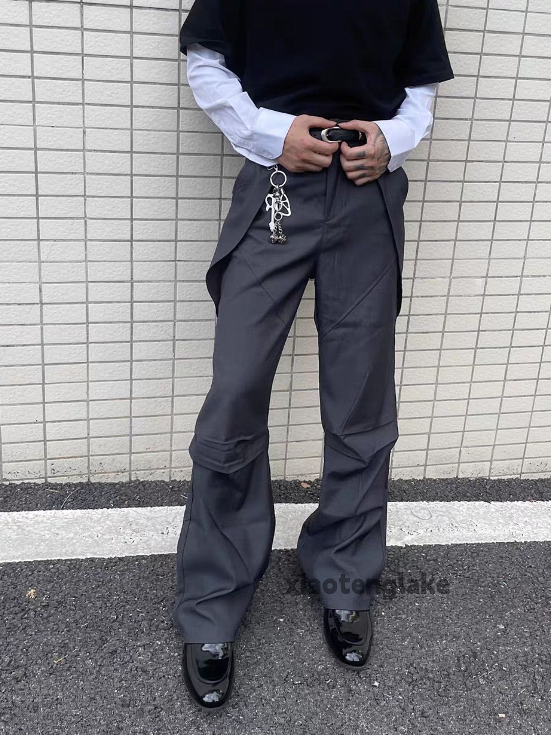 Designer × Japanese Brand × Vintage utility retro y2k loose baggy bootcut flared yuppie pants Size US 32 / EU 48 - 4 Thumbnail