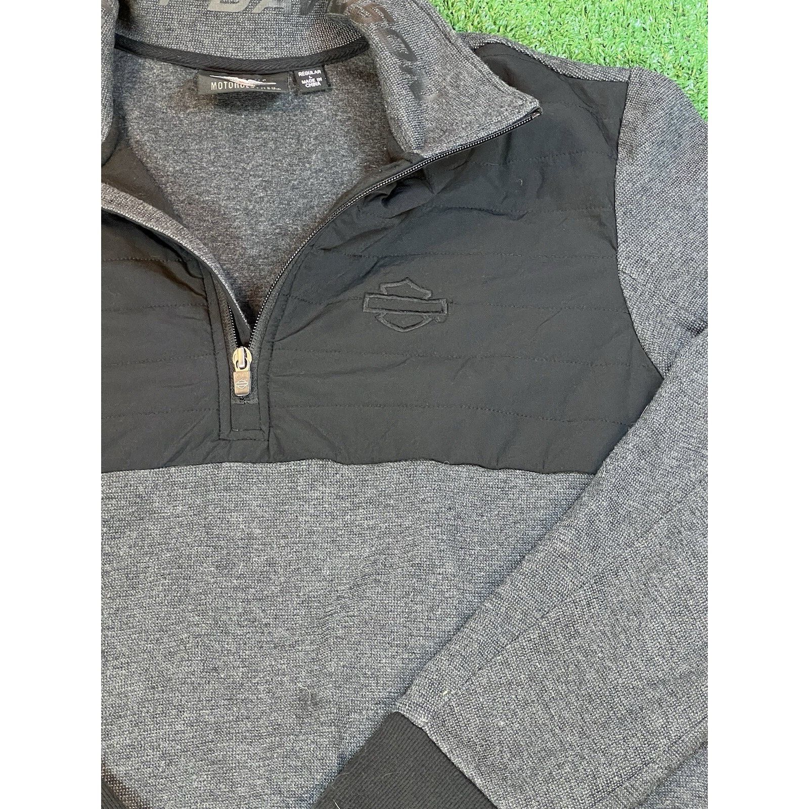 Harley Davidson Harley Davidson 1/4 Zip Up Mens L Gray/Black Pullover Size US L / EU 52-54 / 3 - 2 Thumbnail
