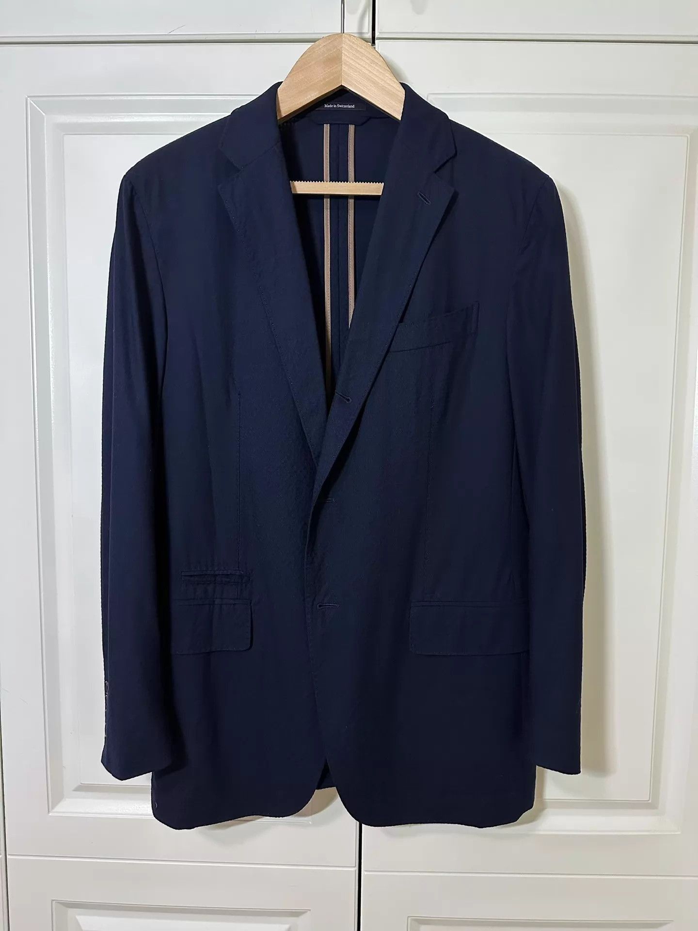 Ermenegildo Zegna Blue Single-Breasted Blazer Size US M / EU 48-50 / 2 - 1 Thumbnail