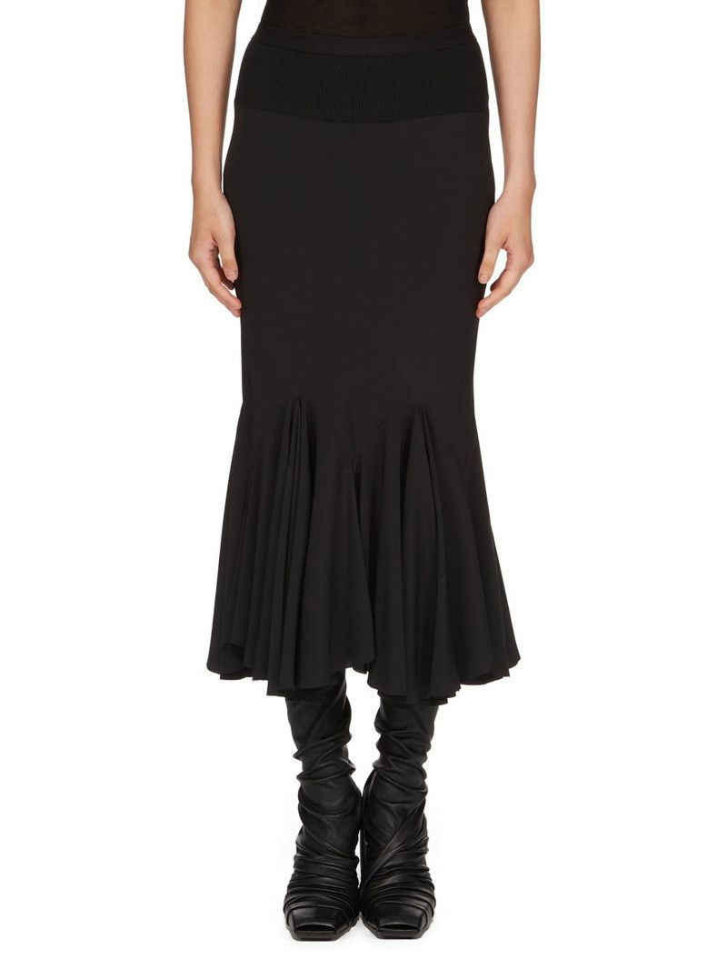 Rick Owens o1y0126 Midi Skirt in Dark Brown/Black Size 27" / US 4 / IT 40 - 1 Thumbnail