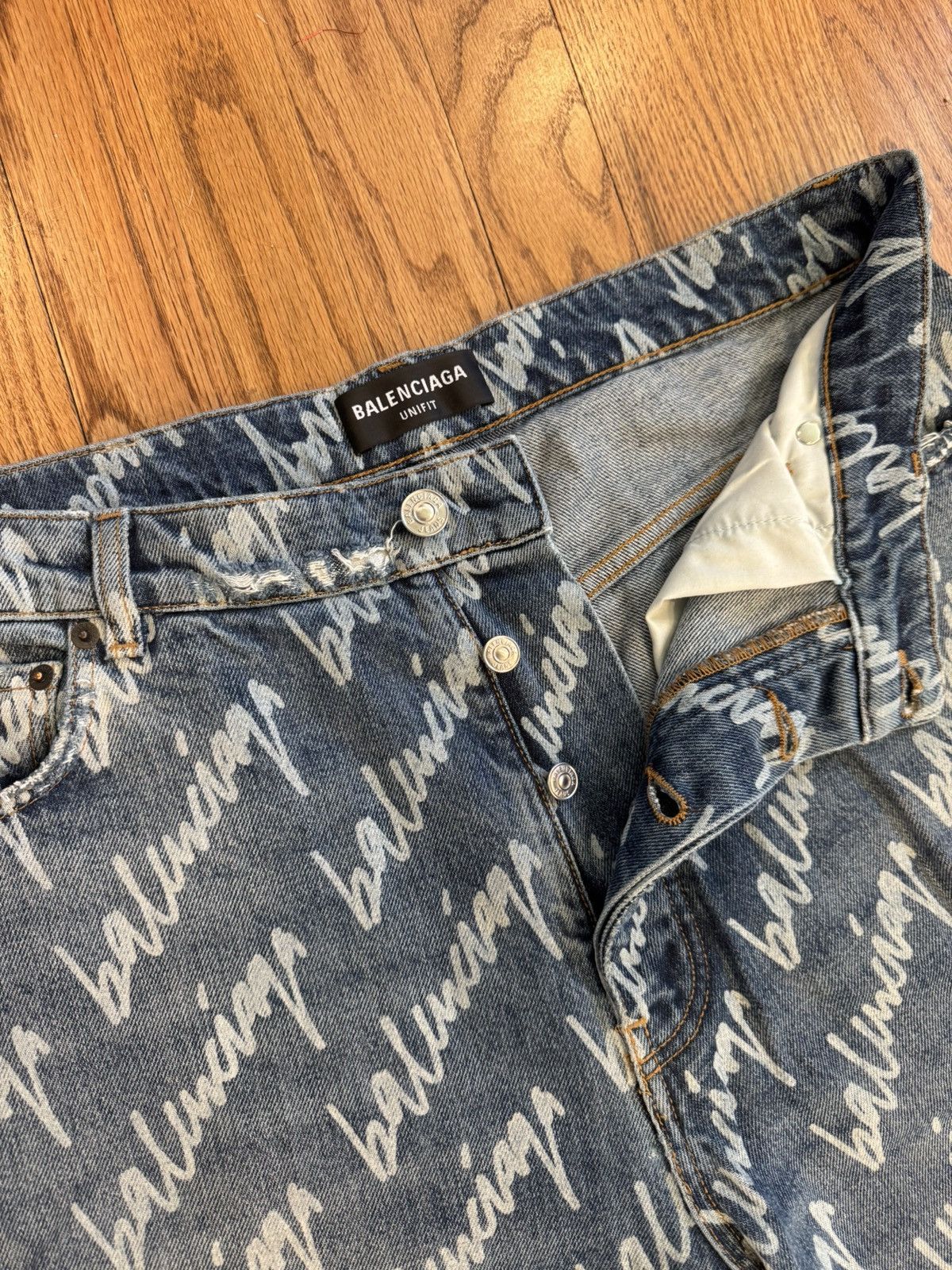 Balenciaga Balenciaga Script Denim Jeans “Blue” Size US 33 - 4 Thumbnail