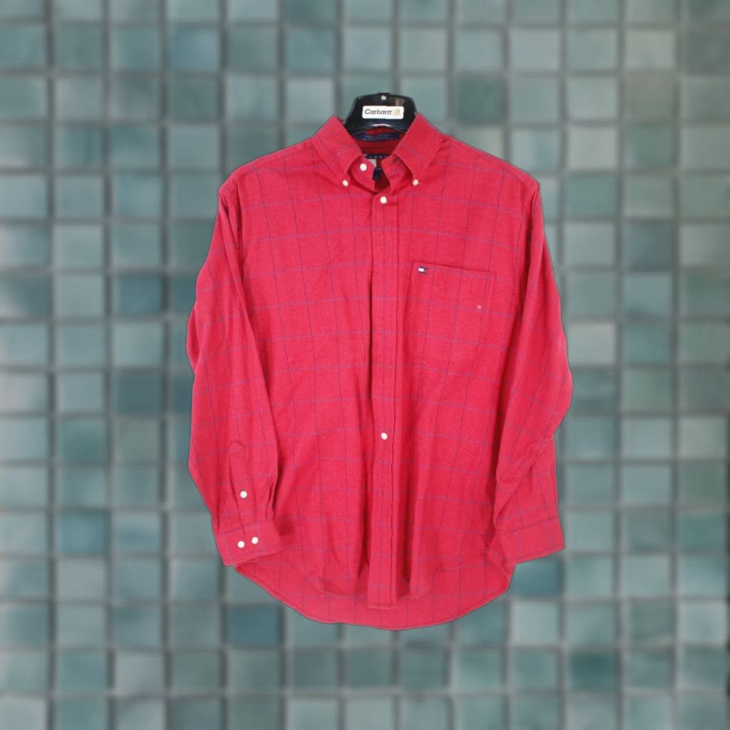 Tommy Hilfiger Tommy Hilfiger Red Check Shirt Mens Long Sleeve Button Down Casual Size Small Size US S / EU 44-46 / 1 - 1 Thumbnail