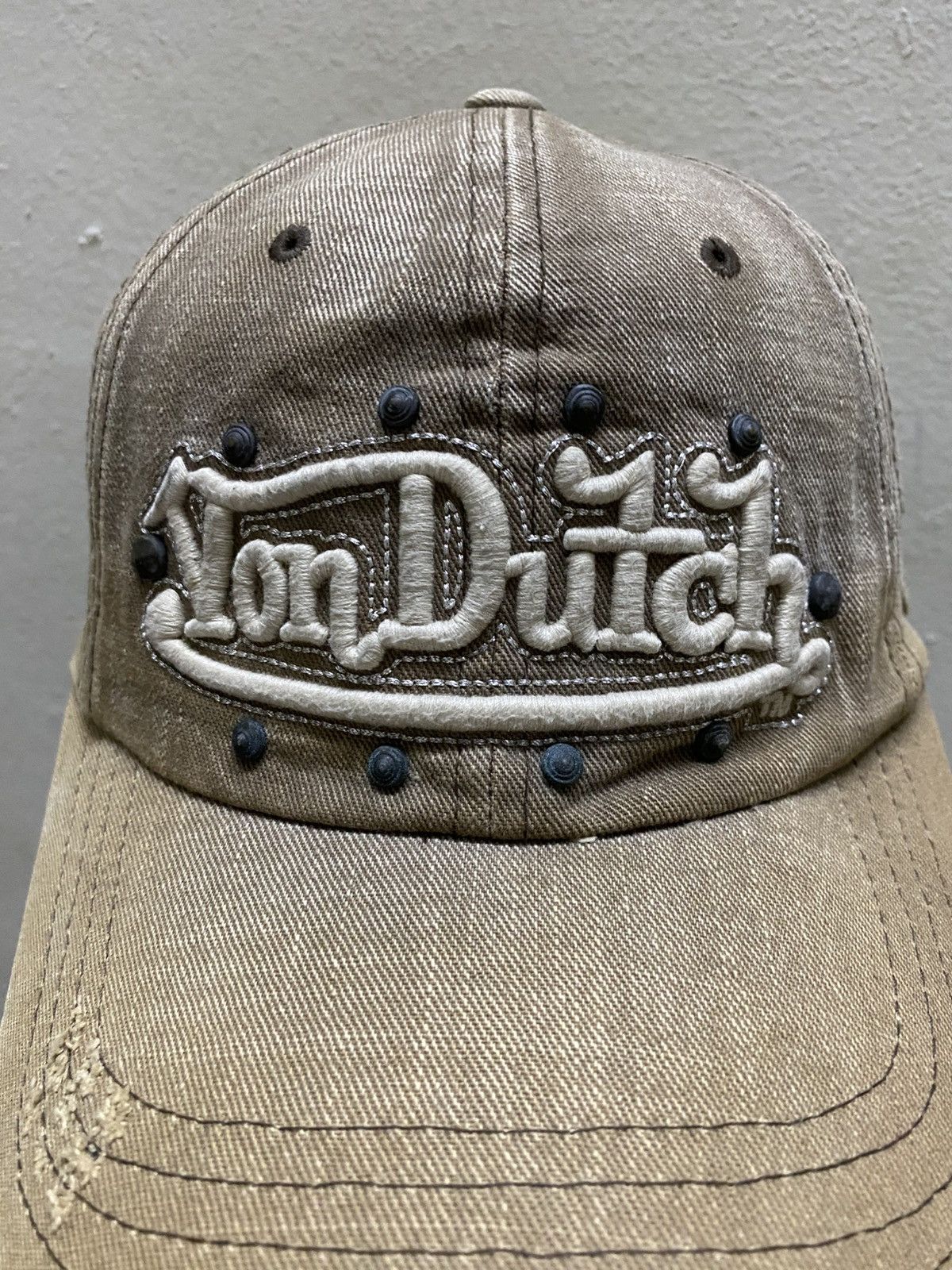 Vintage × Von Dutch Vintage Von Dutch Hat Distressed Style Denim Hat Cap Size ONE SIZE - 1 Thumbnail