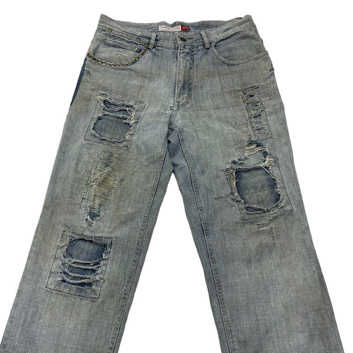 If Six Was Nine Trashed Japanese Brand Distressed Denim Jacket Size US 34 / EU 50 - 4 Thumbnail