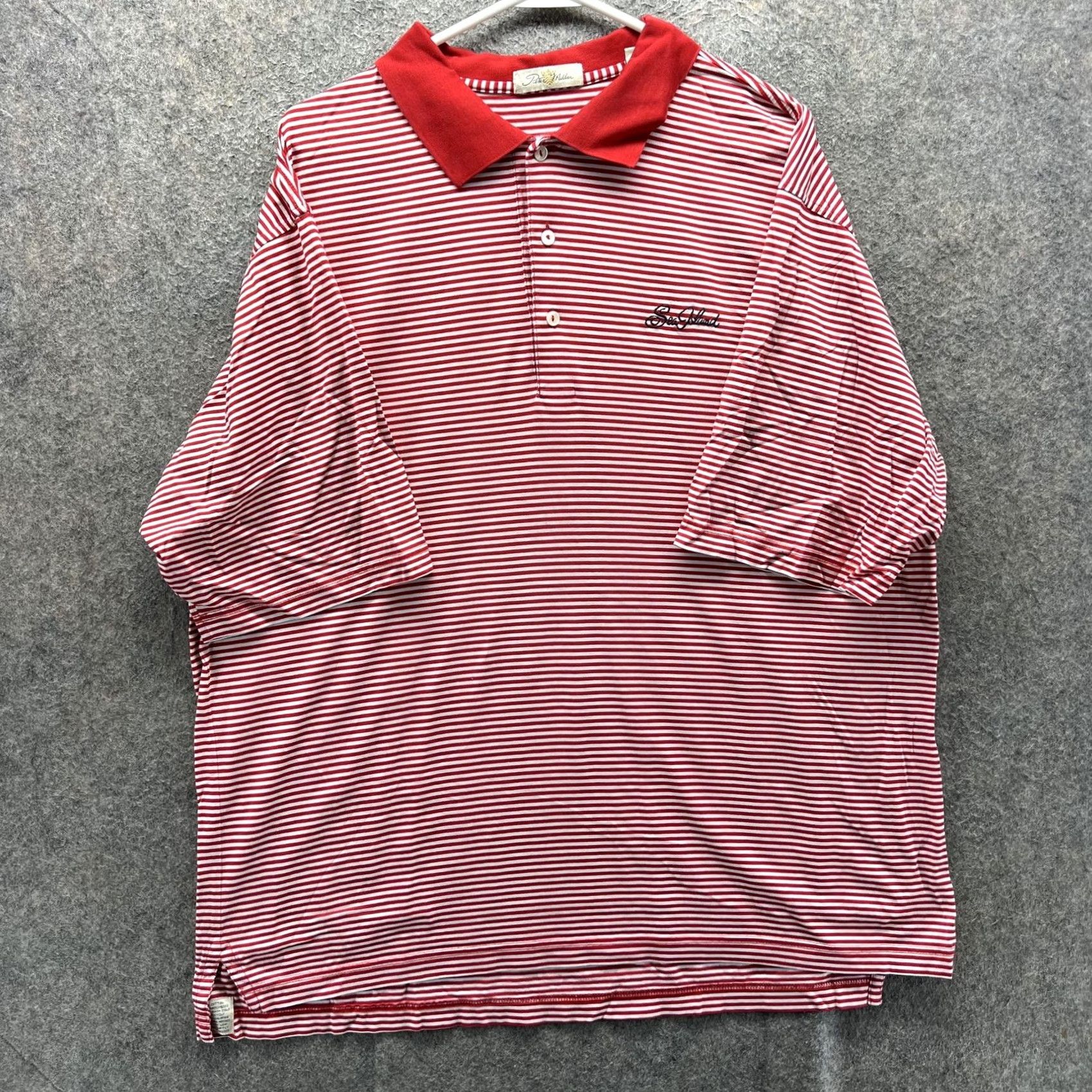 Peter Millar Peter Millar Polo Shirt Mens XL Red White Stripe Sea Island Golf Logo Cotton Size US XL / EU 56 / 4 - 2 Thumbnail