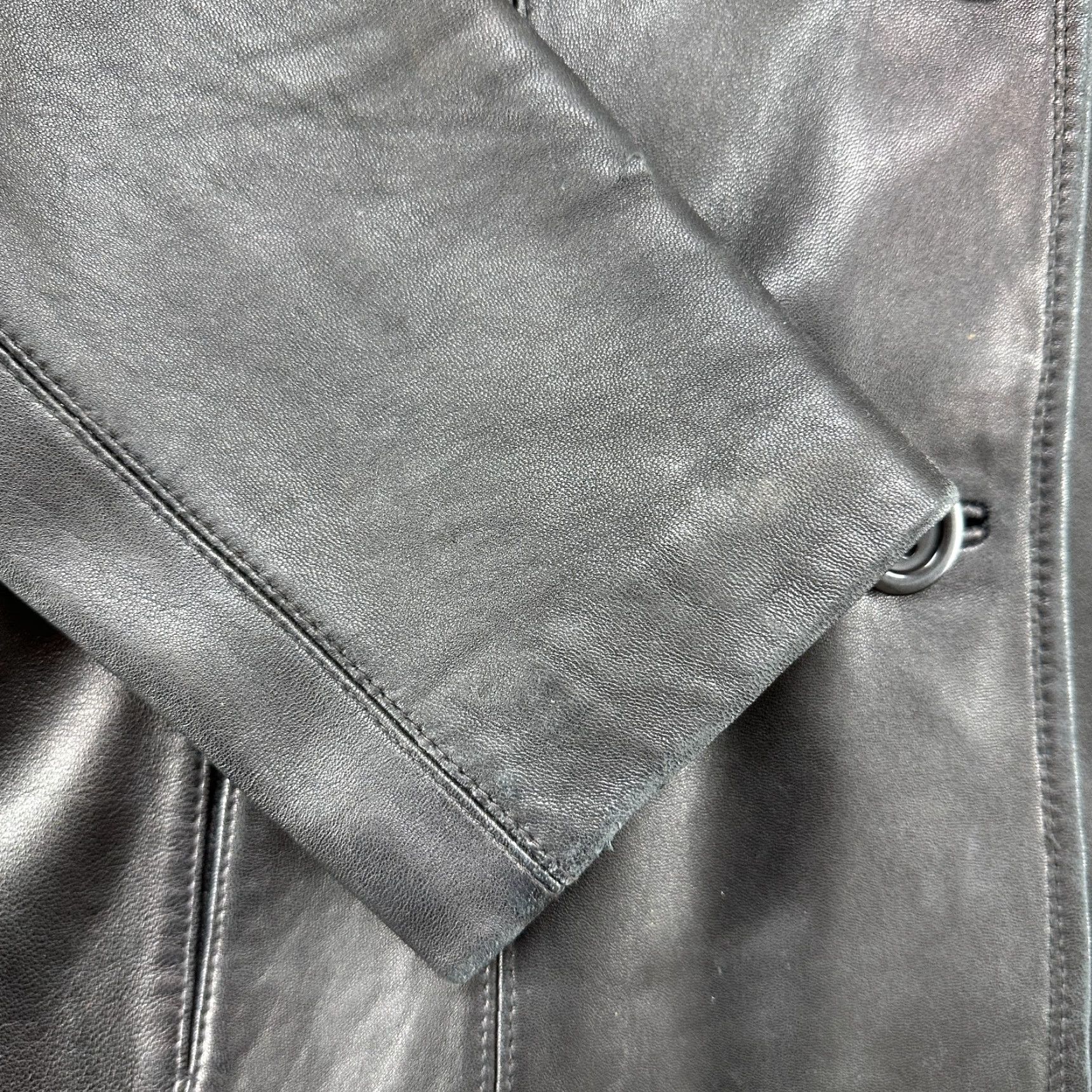Nine West VINTAGE Nine West Jacket Womens M Black Leather Lined Coat Soft Genuine Real Y2K Size M / US 6-8 / IT 42-44 - 2 Thumbnail