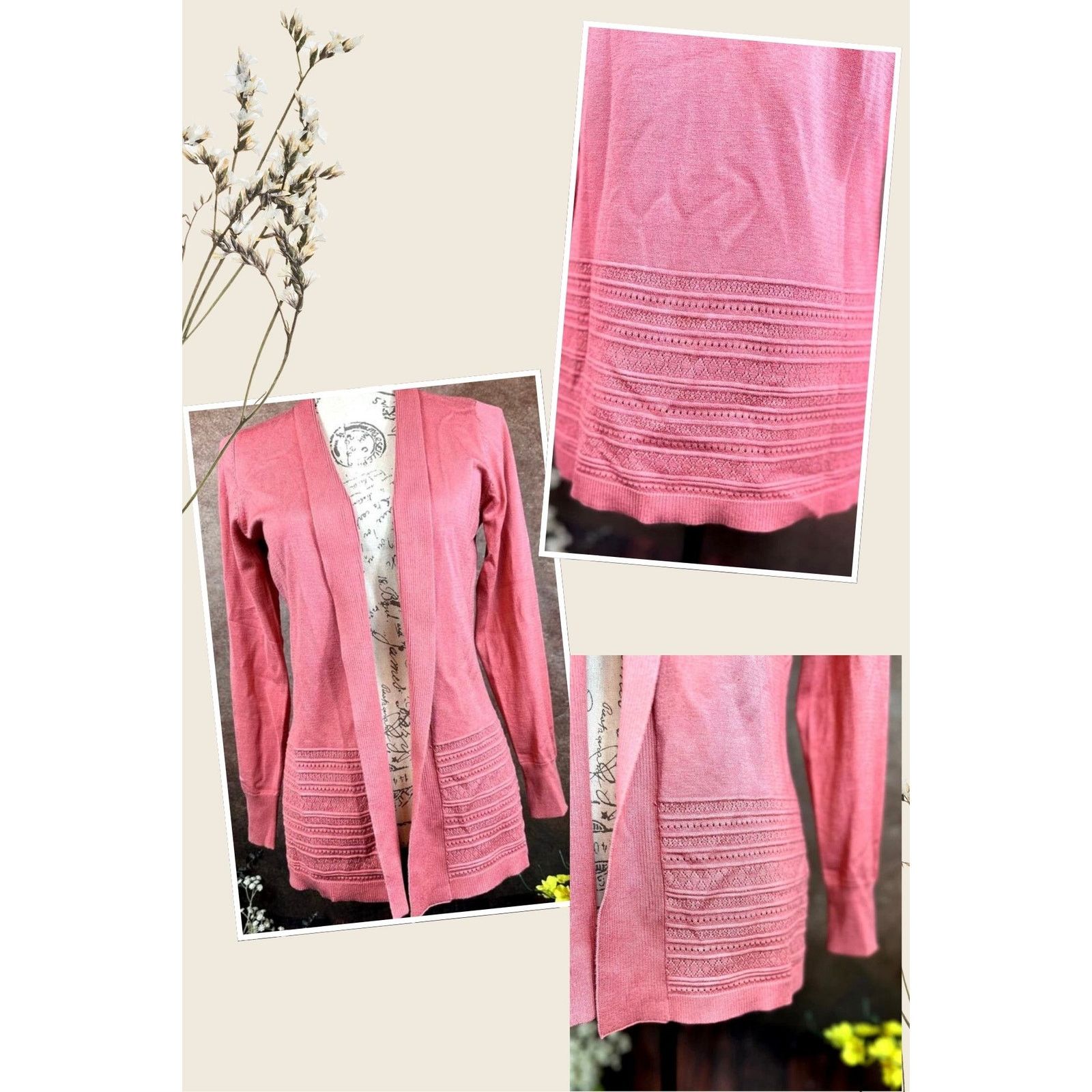 Other Lety & Me Gabby Pointelle Detailed Cardigan - Coral - size S Size S / US 4 / IT 40 - 2 Thumbnail