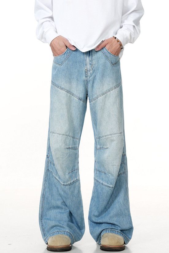 Japanese Brand American washed men's retro straight casual flared jeans Size US 32 / EU 48 - 1 Thumbnail