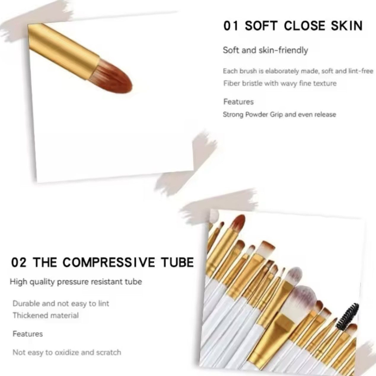 Designer BeeChip Makeup Brushes Set 13Pc Foundation Concealer Size ONE SIZE - 11 Thumbnail
