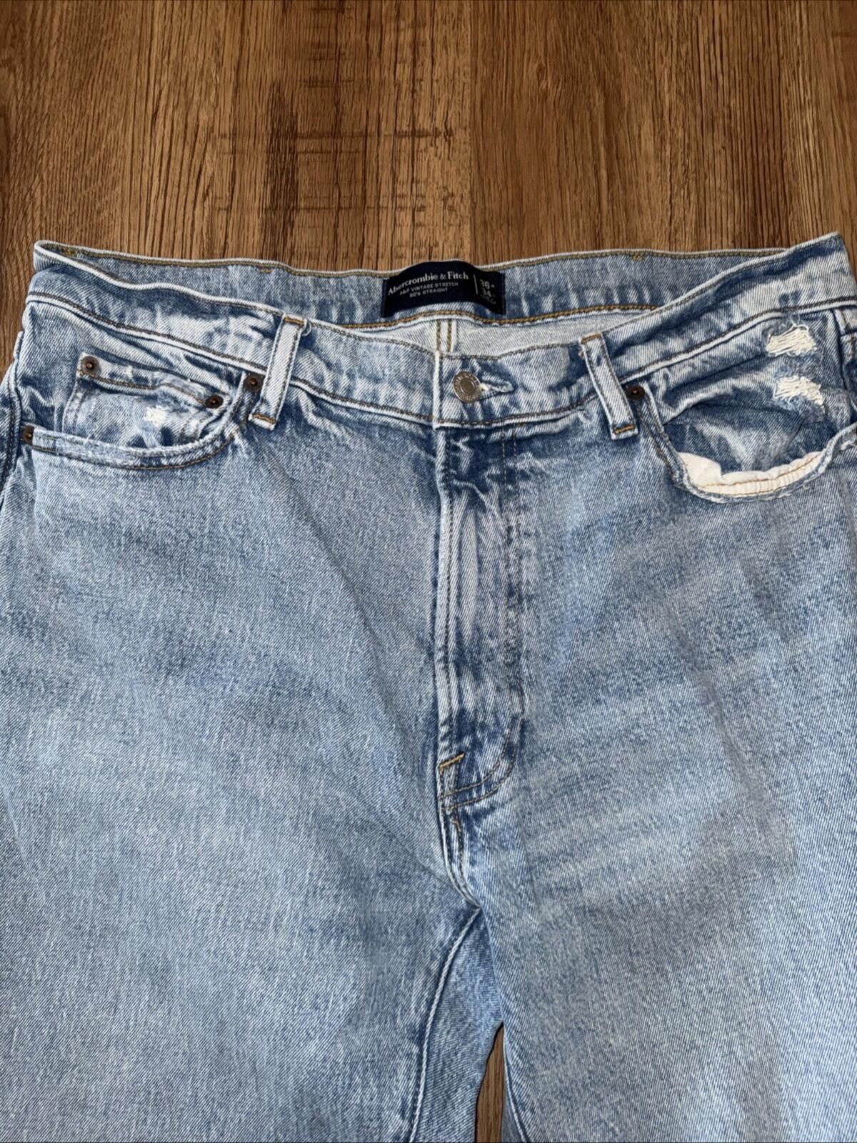 Abercrombie & Fitch Abercrombie & Fitch Jeans Mens Stonewash 90 Straight Vintage Size US 34 / EU 50 - 4 Thumbnail