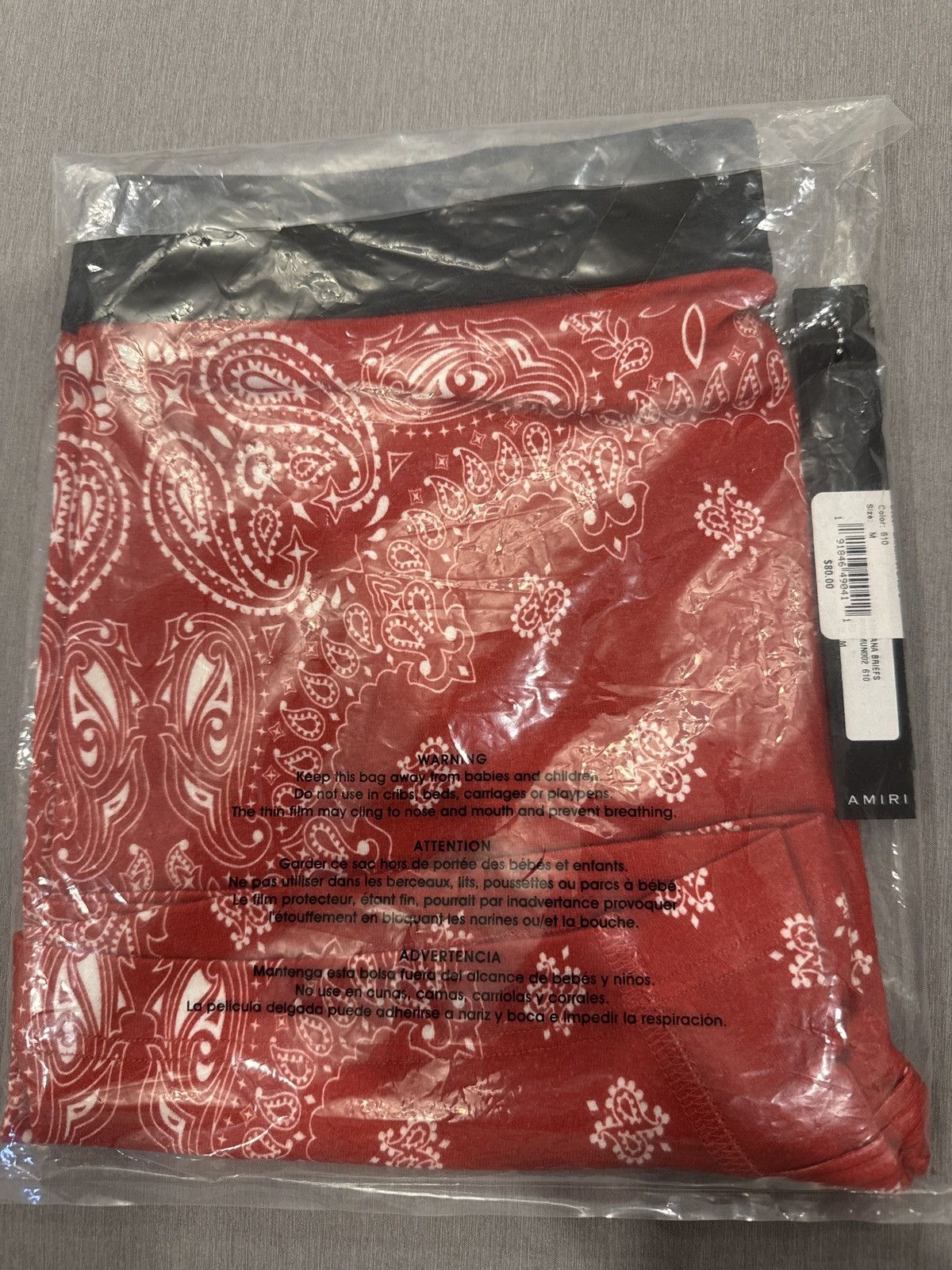 Amiri Amiri Red Bandanna Mens Brief | Size M | New With Tags Size 32 - 5 Thumbnail
