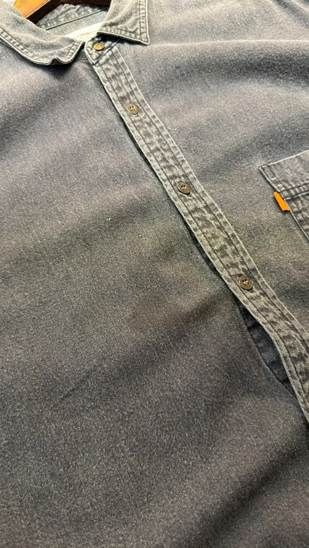 Levi's Vintage Clothing VTG 90s Levi’s Orange Tab Denim Shirt | Faded Charcoal Size US L / EU 52-54 / 3 - 6 Thumbnail