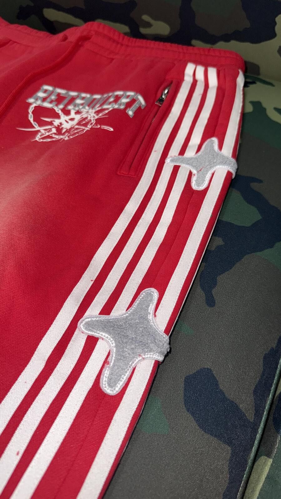 RETROVERT RetroVert Red Studded Destruction Pants Size US 36 / EU 52 - 2 Thumbnail