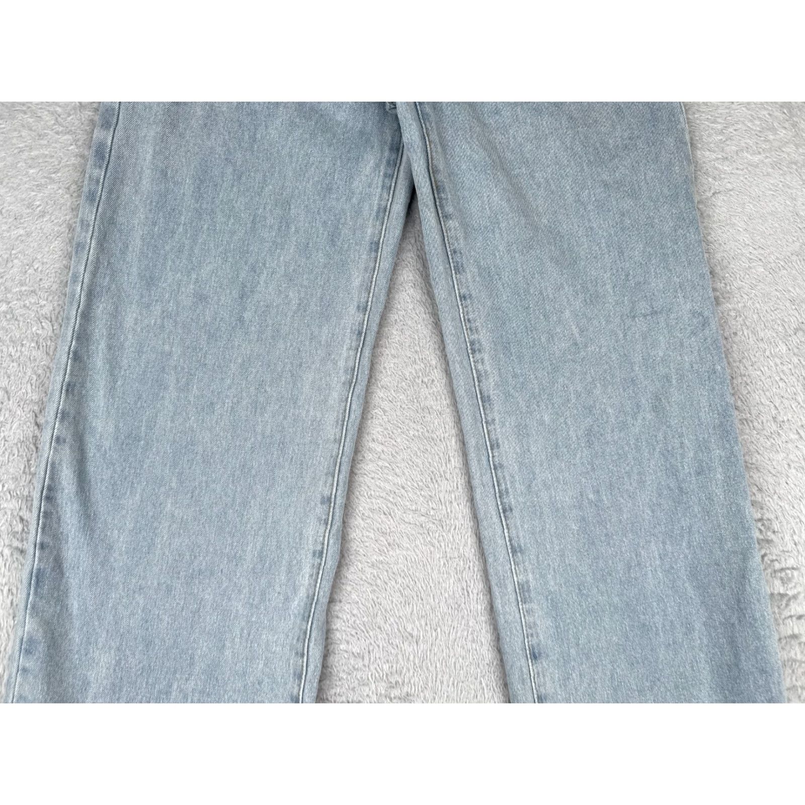 Vintage Edikted Jeans Womens Blue Denim Wide Leg Mid Rise Cotton 28x31 5-Pocket Distressed Medium Wash Western Size 28" / US 6 / IT 42 - 3 Thumbnail