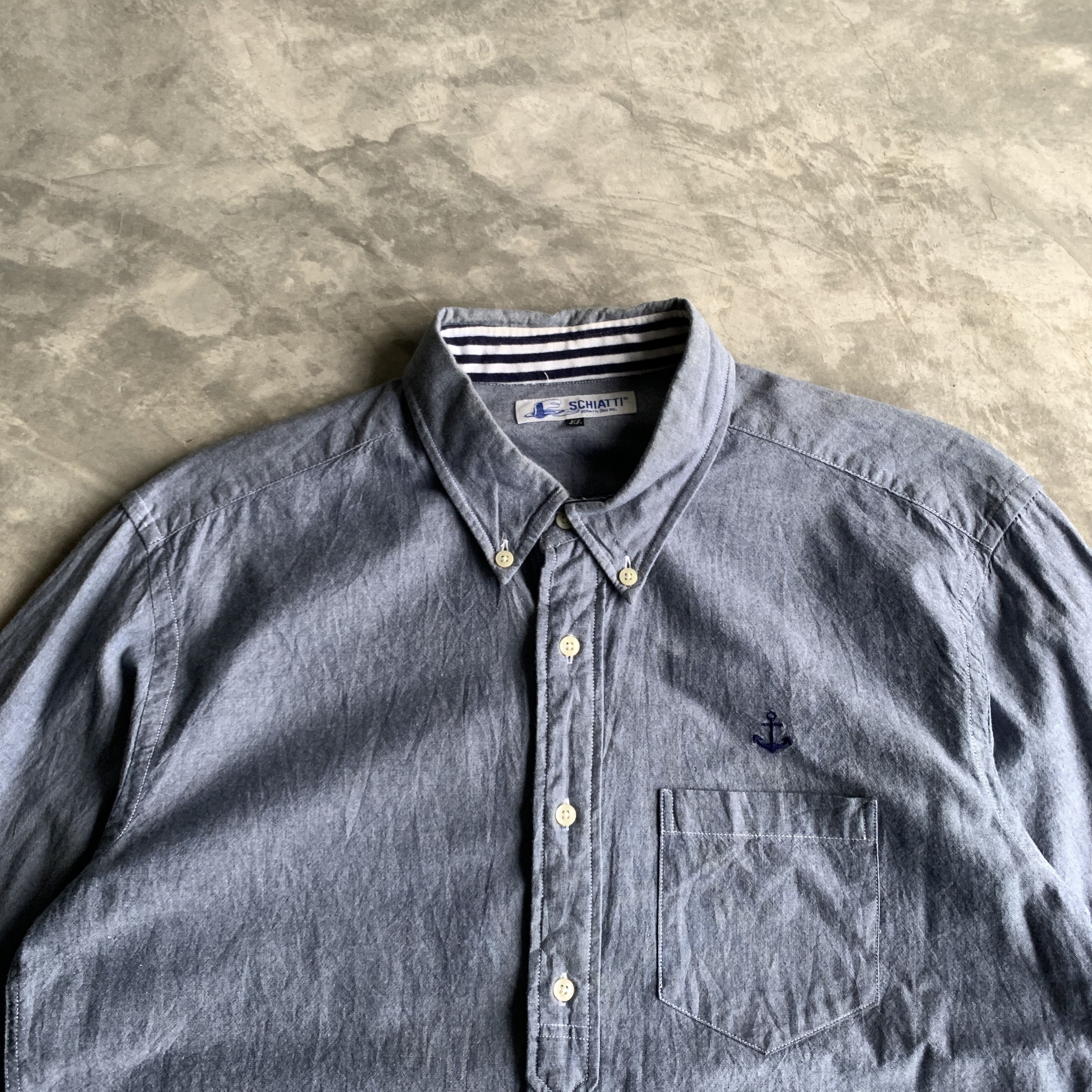 Japanese Brand × Vintage Schiatti Oku inc. Chambray Shirt Button down Size US M / EU 48-50 / 2 - 4 Thumbnail