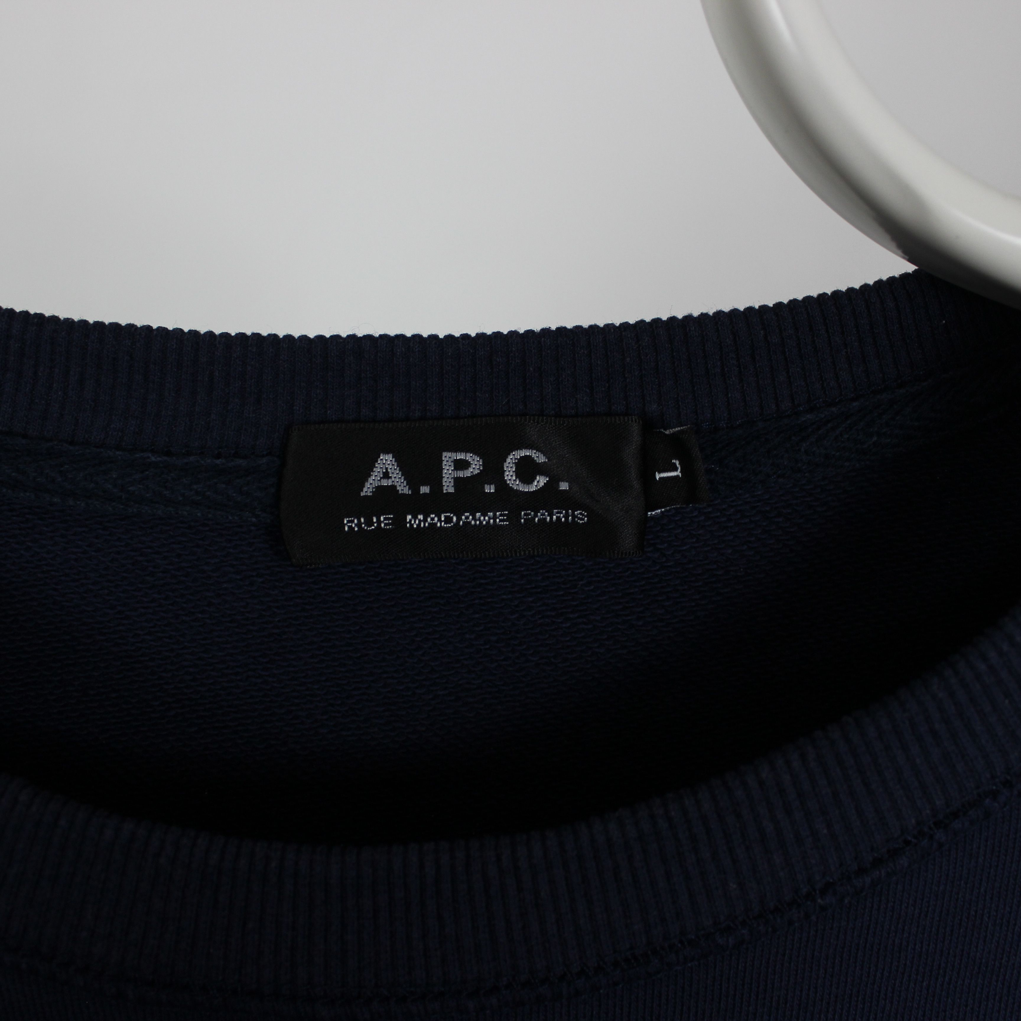 A.P.C. A.P.C Sweatshirt men cotton centr logo M L navy blue Size US L / EU 52-54 / 3 - 3 Thumbnail