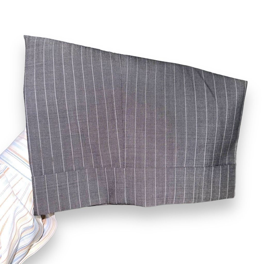 Samuelsohn Samuelsohn Gable Gray Striped Super 130s Suit Size 44R Size 44R - 11 Thumbnail