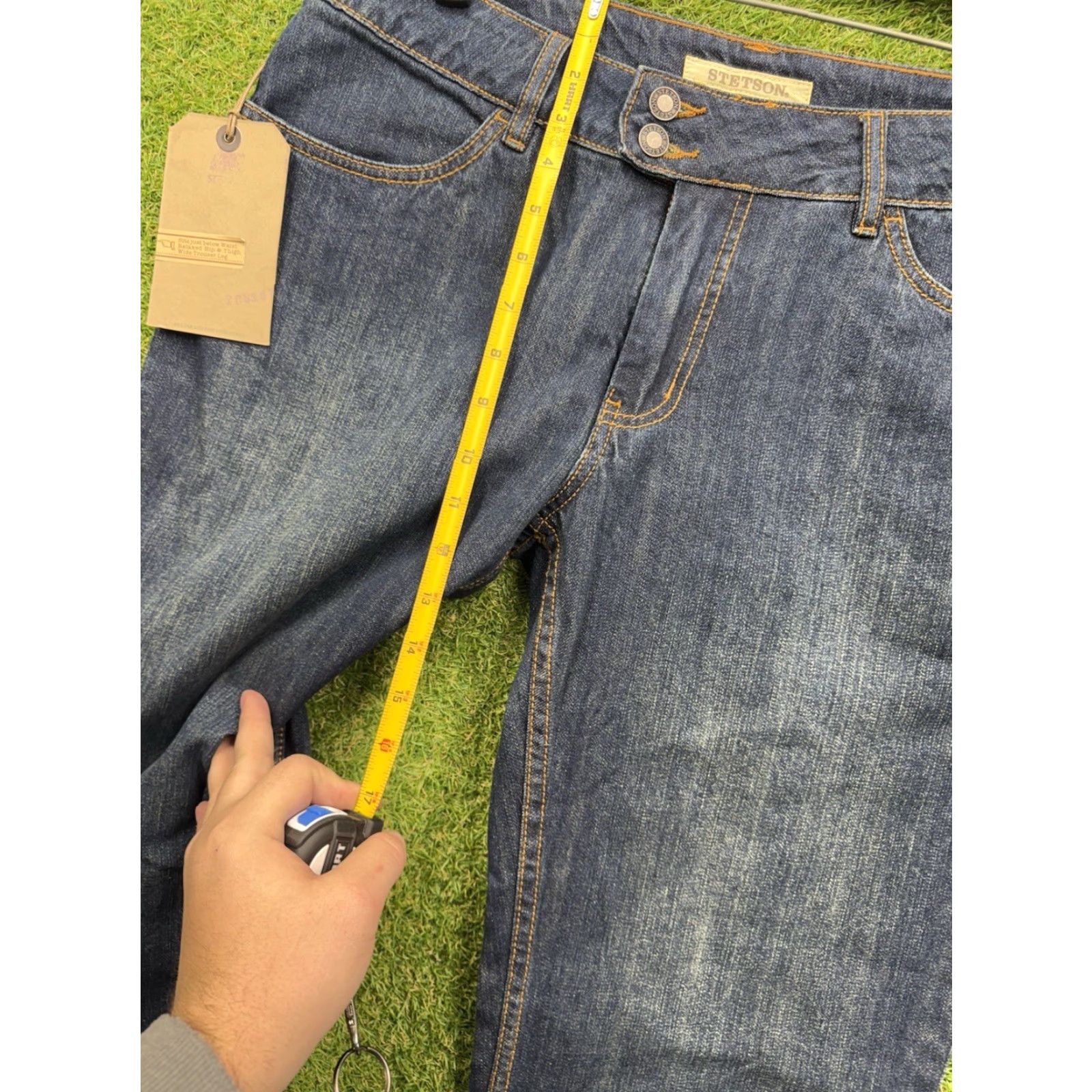 Stetson Stetson Jeans Womens 14R City Trouser Dark Wash Workwear Flare Leg 5-Pocket Denim Blue NWT Size 36" / US 14 / IT 50 - 7 Thumbnail