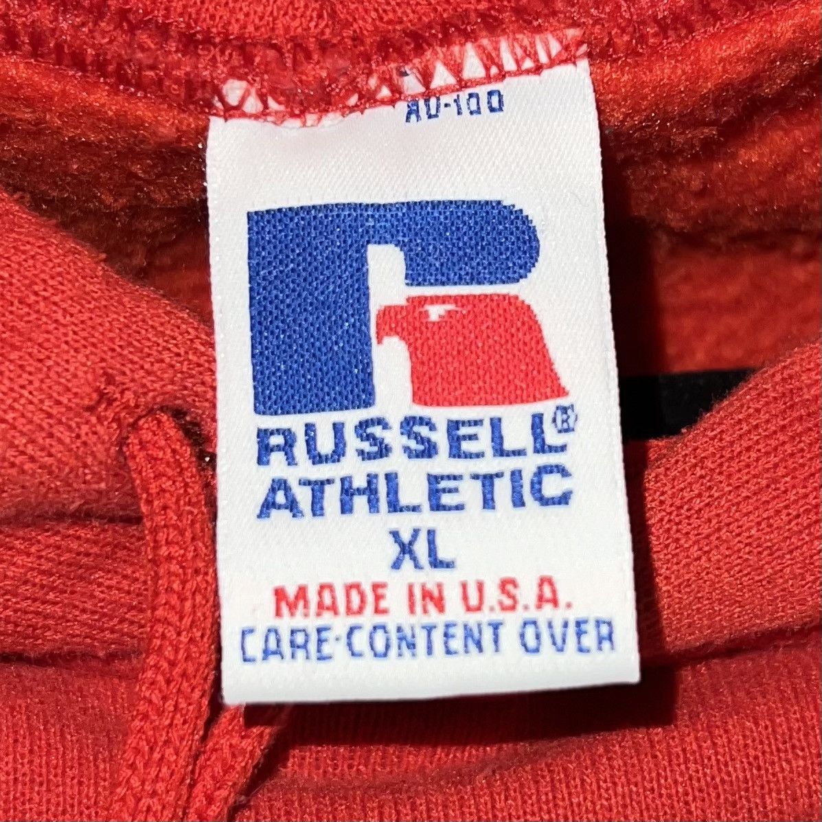 Russell Athletic × Vintage Vintage Russell Athletic Red Hoodie Sweatshirt Size US XL / EU 56 / 4 - 6 Thumbnail
