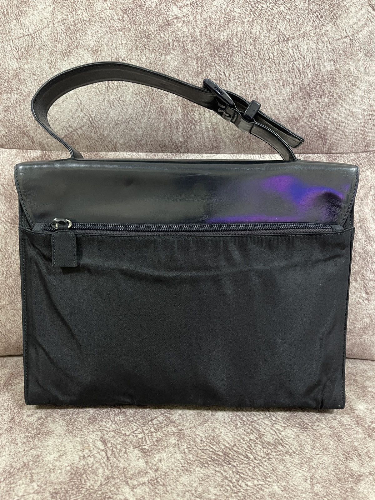Vintage Prada Enamel Tessuto Bag Made In Italy Size ONE SIZE - 4 Thumbnail