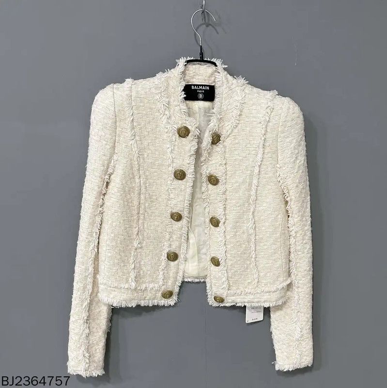 Balmain Balmain White Women's Jacket 0089 Size ONE SIZE - 1 Thumbnail