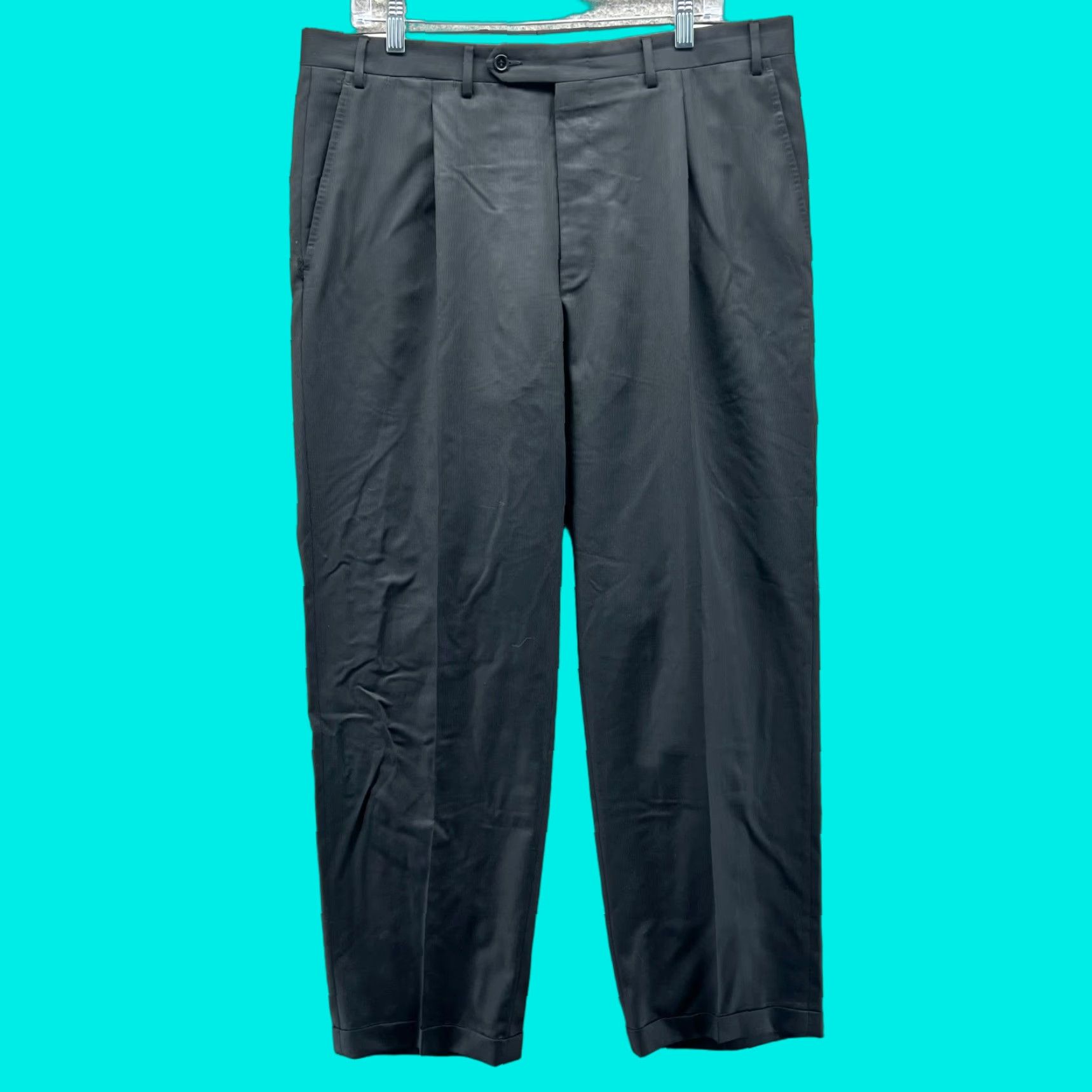 Canali VINTAGE Canali Pants Mens 36 Black Dress Wool Pleated Front Classic Fit Chino Slacks Size US 36 / EU 52 - 1 Thumbnail