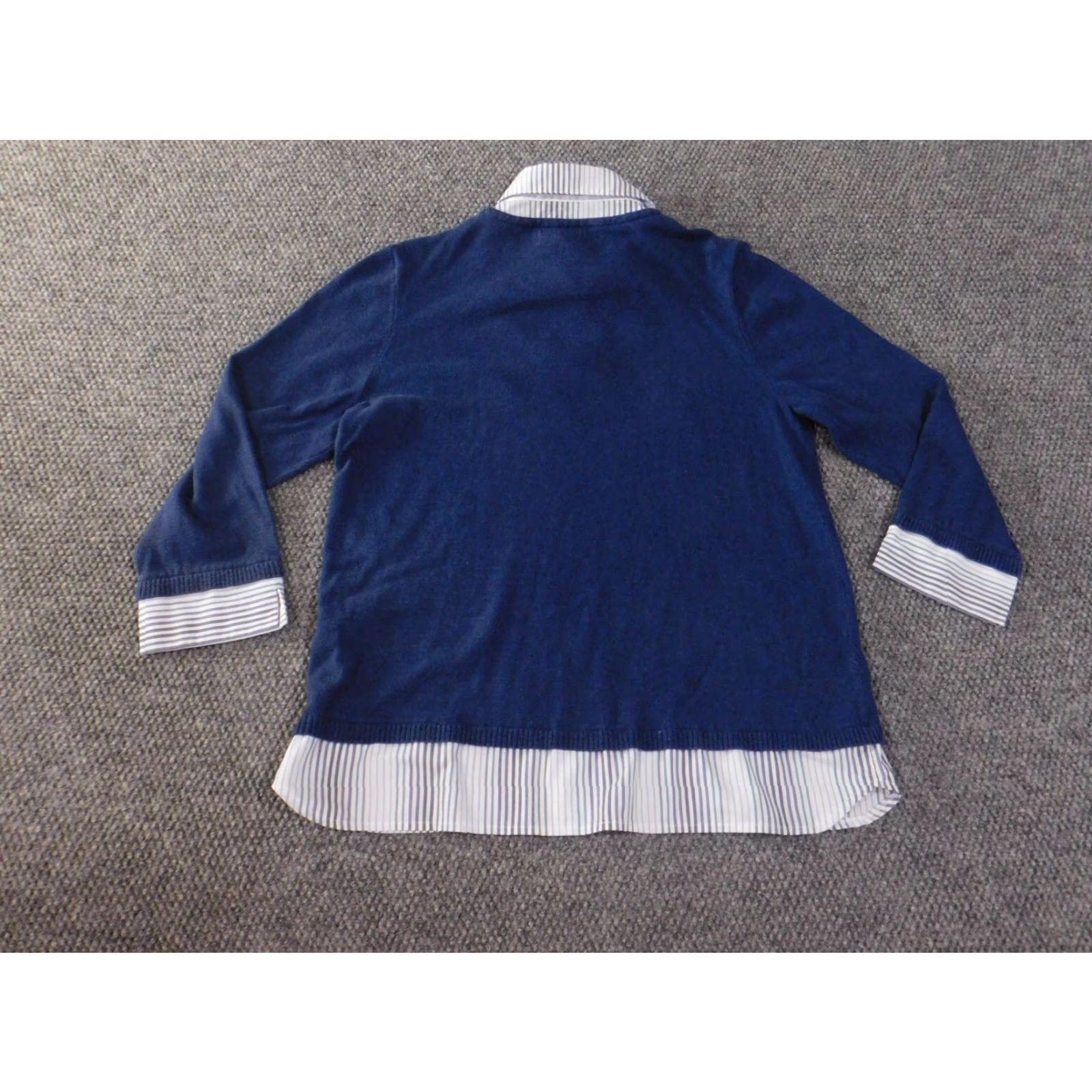 Vintage Alfred Dunner Sweater Medium Blue Pullover Raglan Sleeve Collared Knit Stretch Women M Size M / US 6-8 / IT 42-44 - 7 Thumbnail