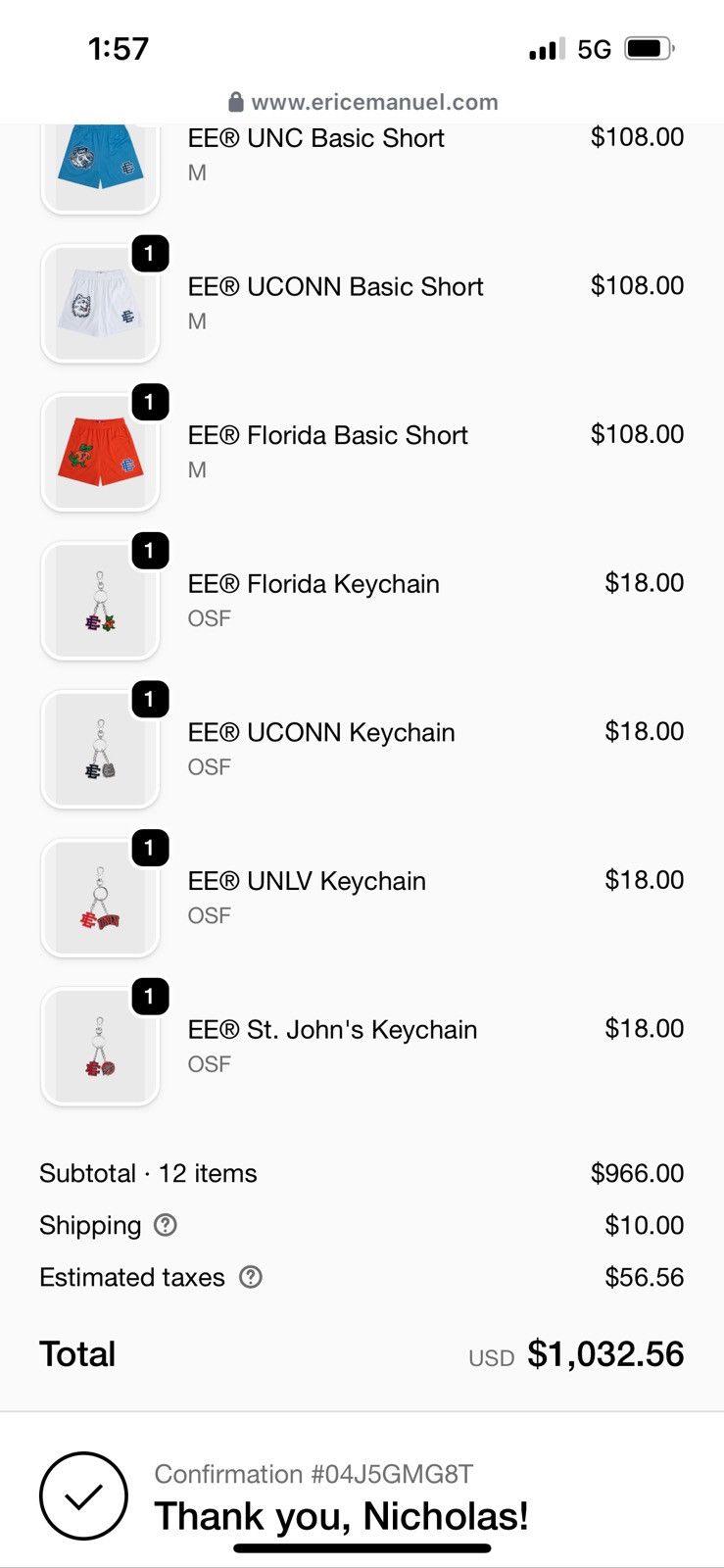 Eric Emanuel Eric Emanuel EE Florida Gators NCAA keychain Size ONE SIZE - 3 Thumbnail