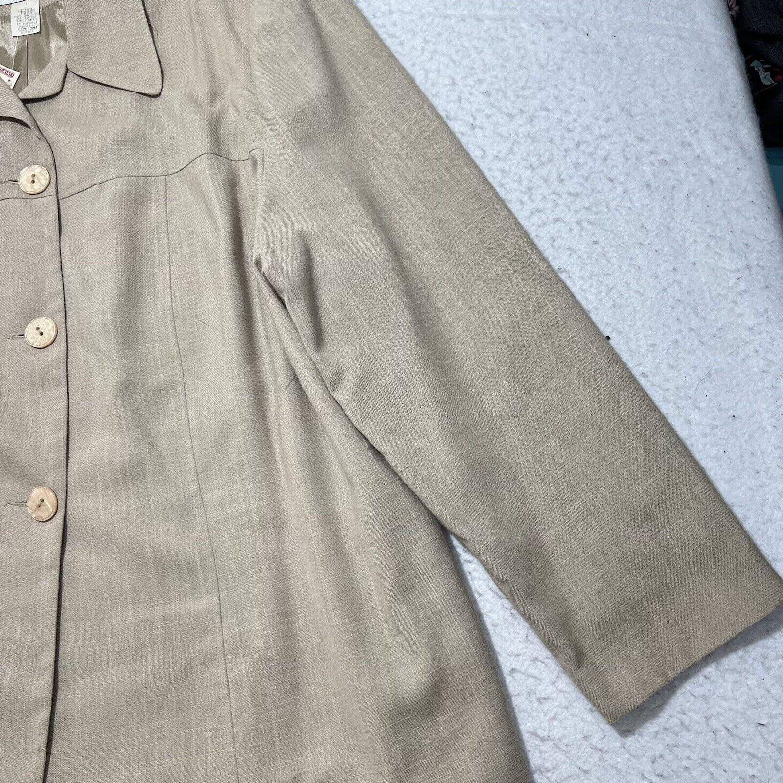 Vintage Vintage Maggie Barnes Button Front Blazer Beige Jacket Size 3XL / US 20-22 - 4 Thumbnail