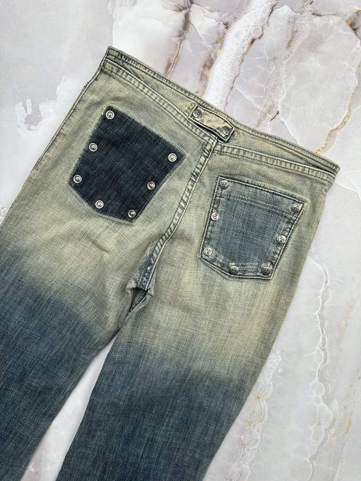 Japanese Brand Vintage Flared Jeans Y2K Size 26" / US 2 / IT 38 - 7 Thumbnail