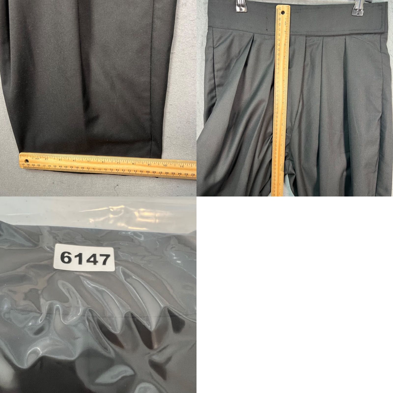 Vintage Commense Womens Medium Black Pleated Trousers Polyester Blend Pants Woman Dress Pants Wide-Leg Size 32" / US 10 / IT 46 - 8 Thumbnail