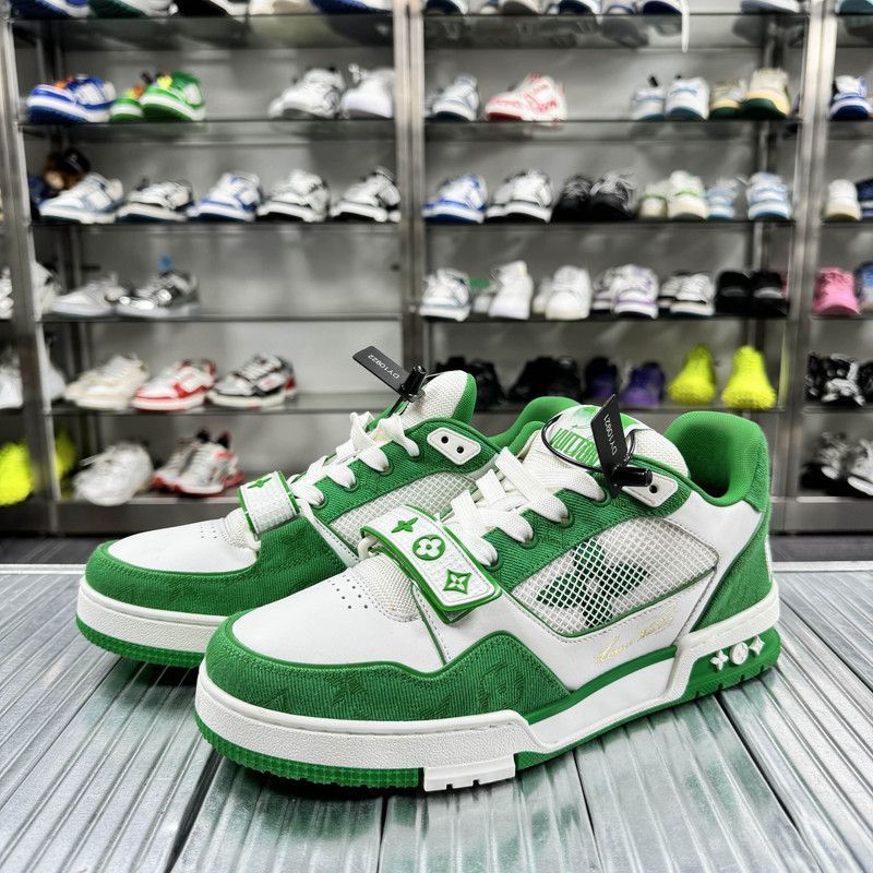 Louis Vuitton Louis Vuitton Stylish Green and White Trainer Sneakers -250 Size US 8 / EU 41 - 1 Thumbnail