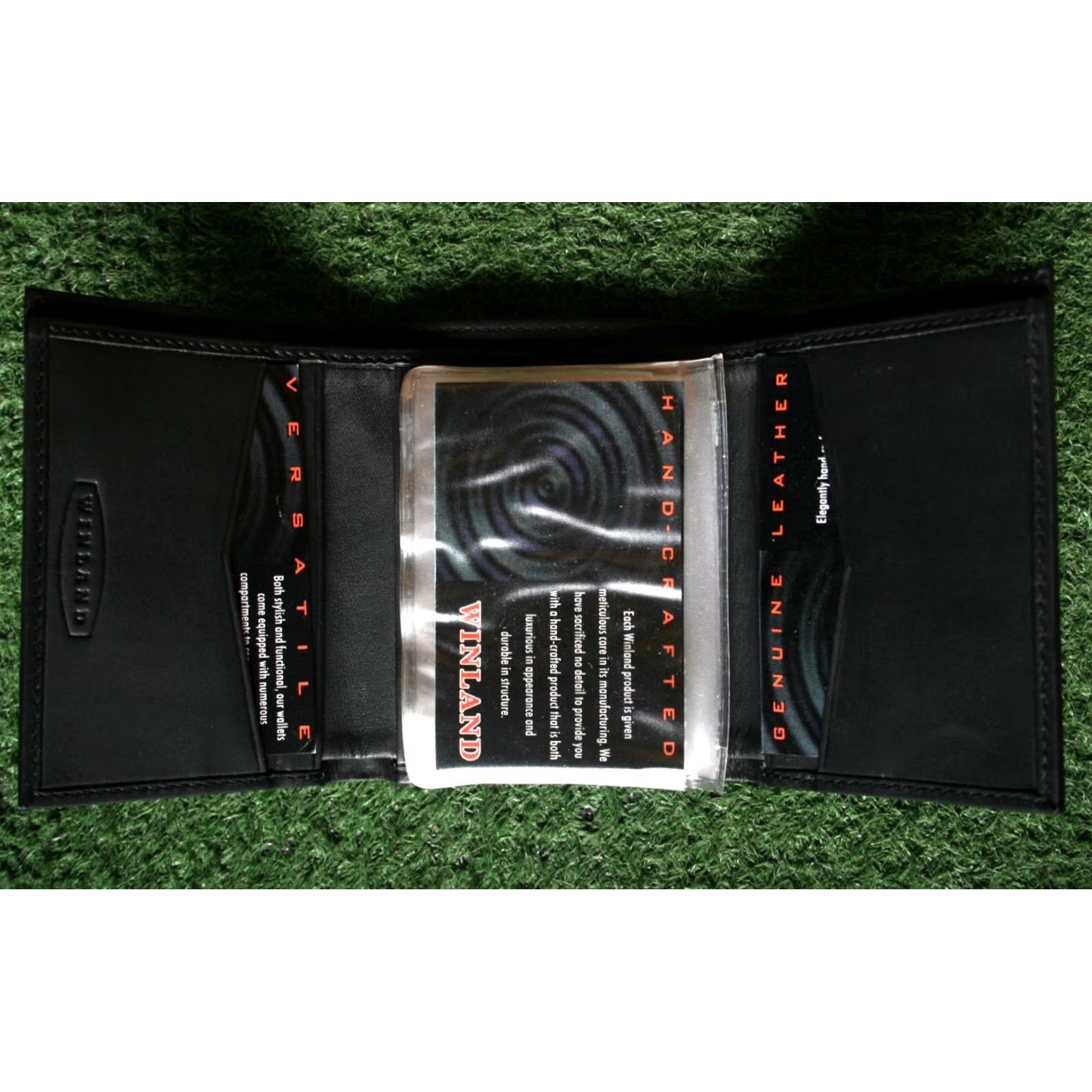 Vintage WINLAND Black Leather Suede Lined Tri-Fold Wallet Mens Wallet Tri-Fold Leather Black Suede Lined Winland Wallet Mens Size ONE SIZE - 3 Thumbnail