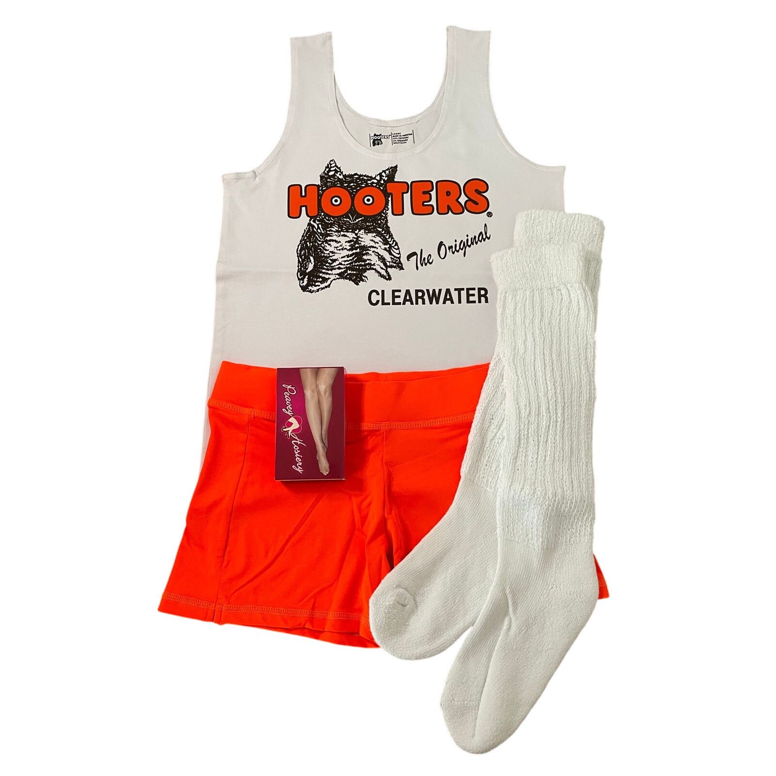 Other New Hooters Uniform Tank Shorts Pouch Tag Socks hose Medium Size L / US 10 / IT 46 - 1 Thumbnail
