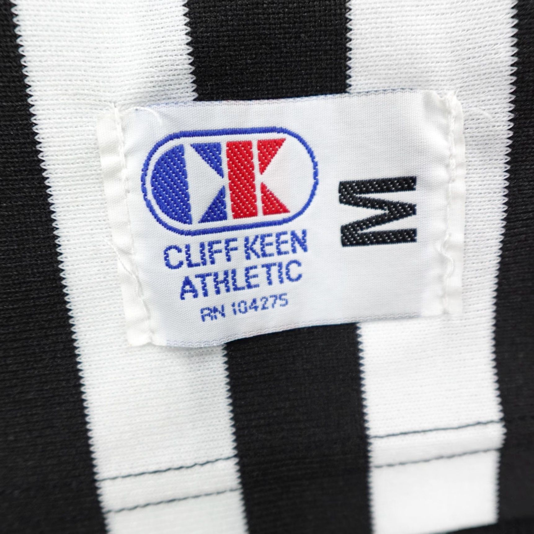 Vintage Cliff Keen Athletic Referee Shirt Black White Striped V Neck Medium Canada Mens Size US M / EU 48-50 / 2 - 4 Thumbnail