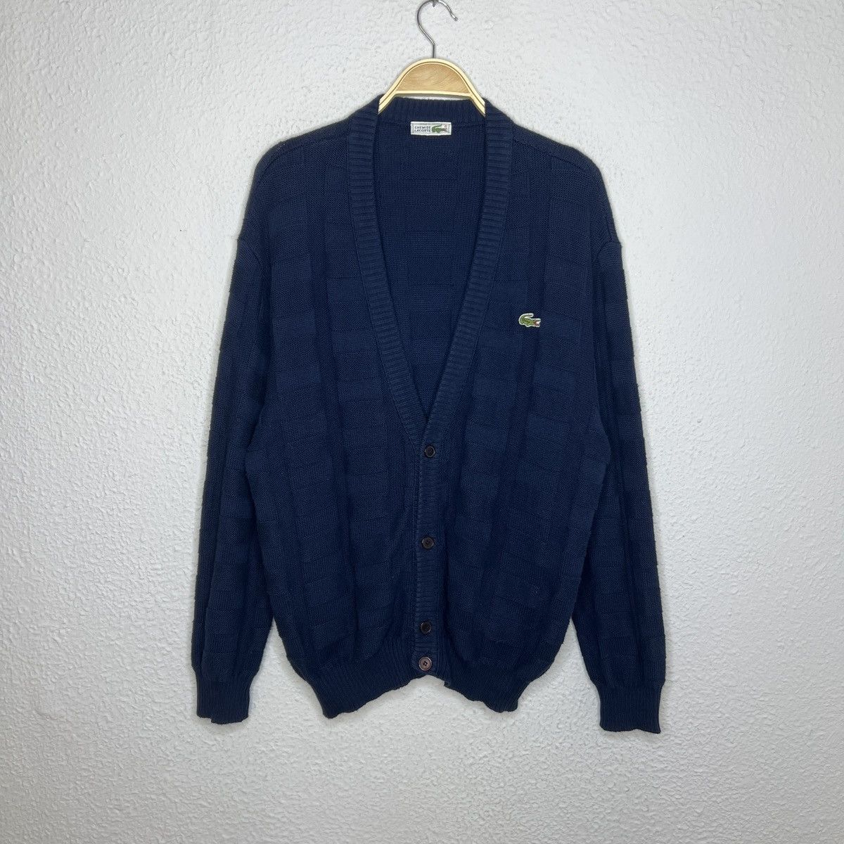 Lacoste × Vintage Lacoste Vintage 90s Navy Cardigan Sweater Streetwear Casual Size US L / EU 52-54 / 3 - 1 Thumbnail