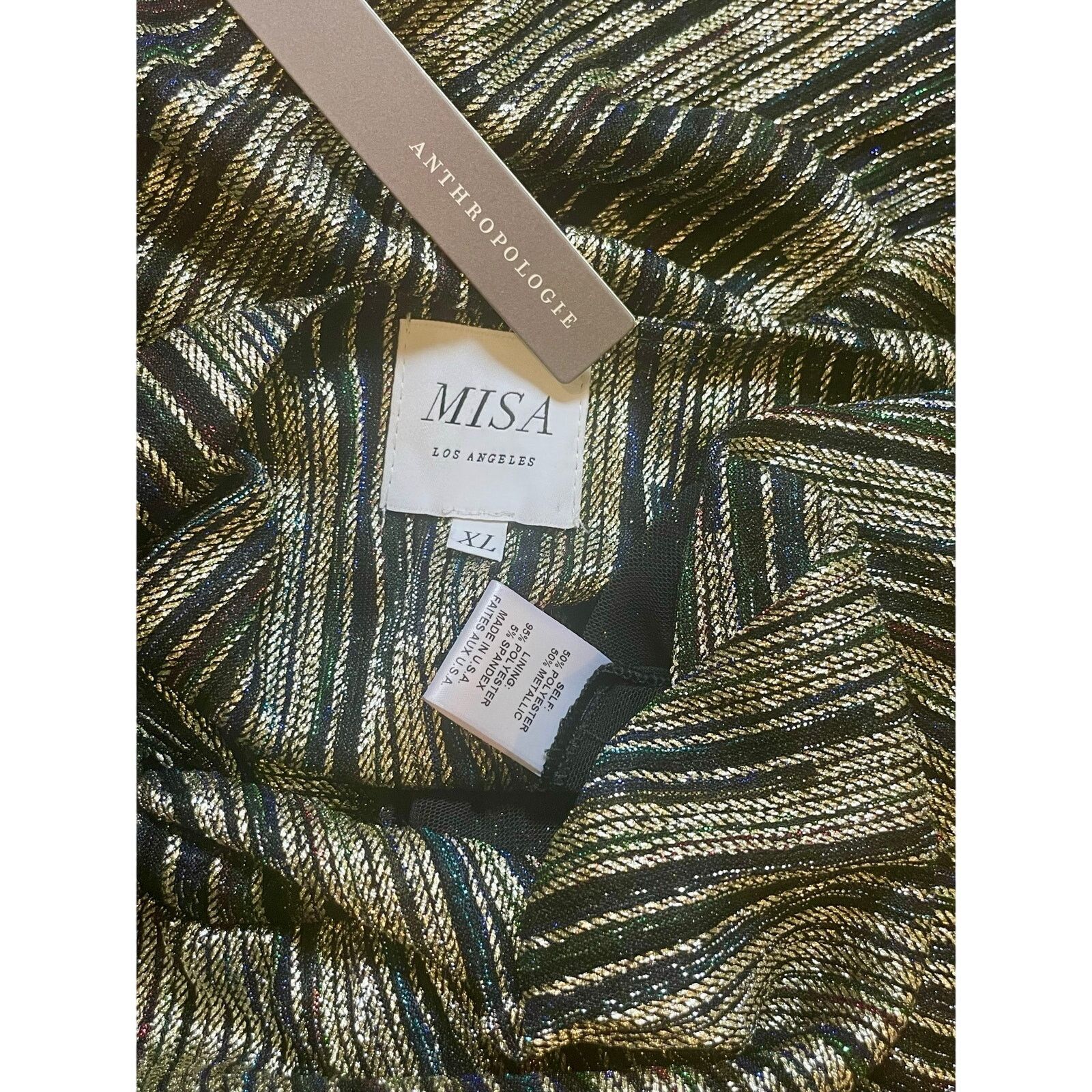 MISA Los Angeles MISA LOS ANGELES MAX DRESS METALLIC AVA TWIST RUCHED SZ XL Size XL / US 12-14 / IT 48-50 - 6 Thumbnail