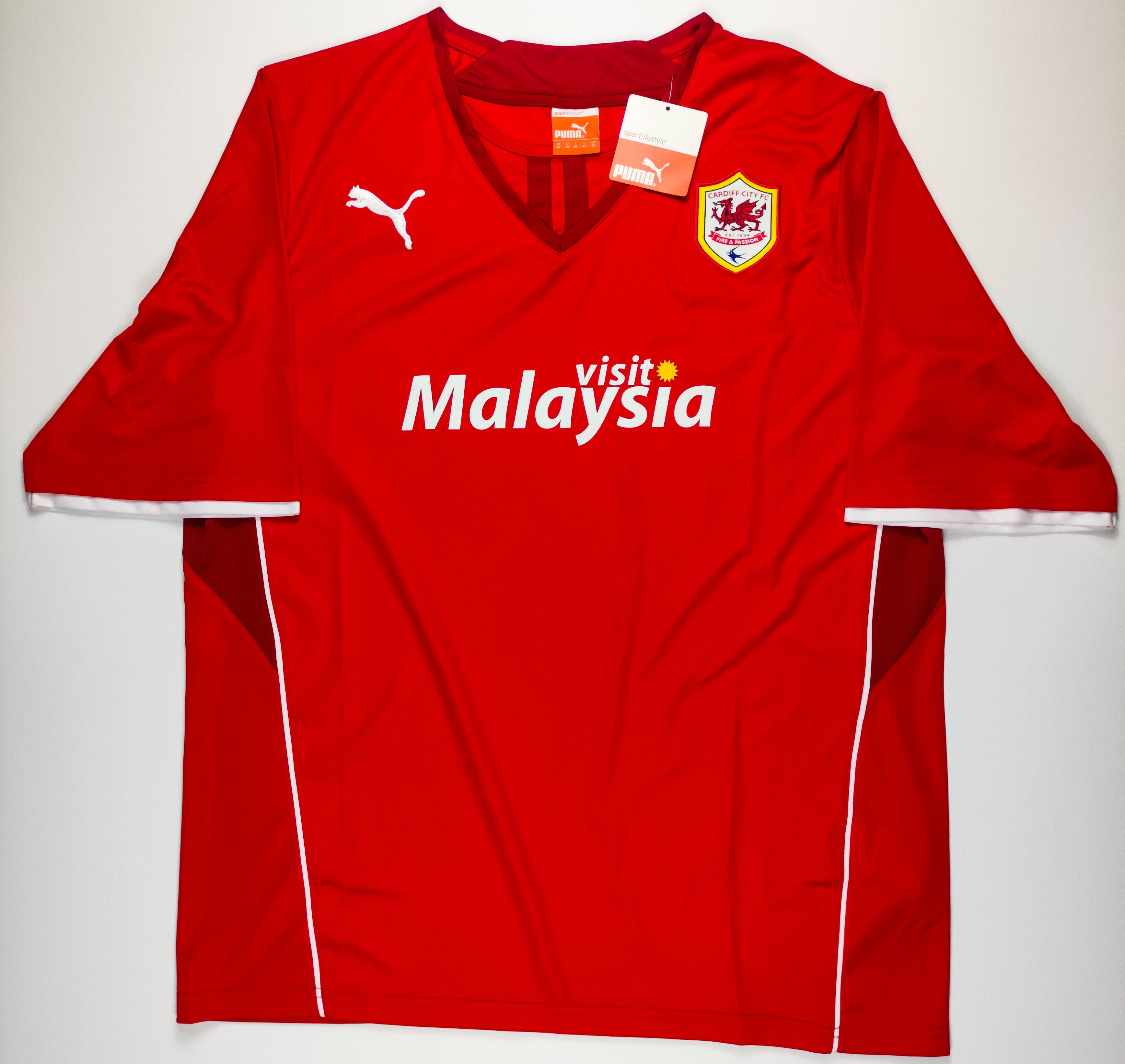 Puma BNWT Cardiff City 2013 2014 Puma Home Shirt Kit Jerset Wales Size US XL / EU 56 / 4 - 1 Thumbnail