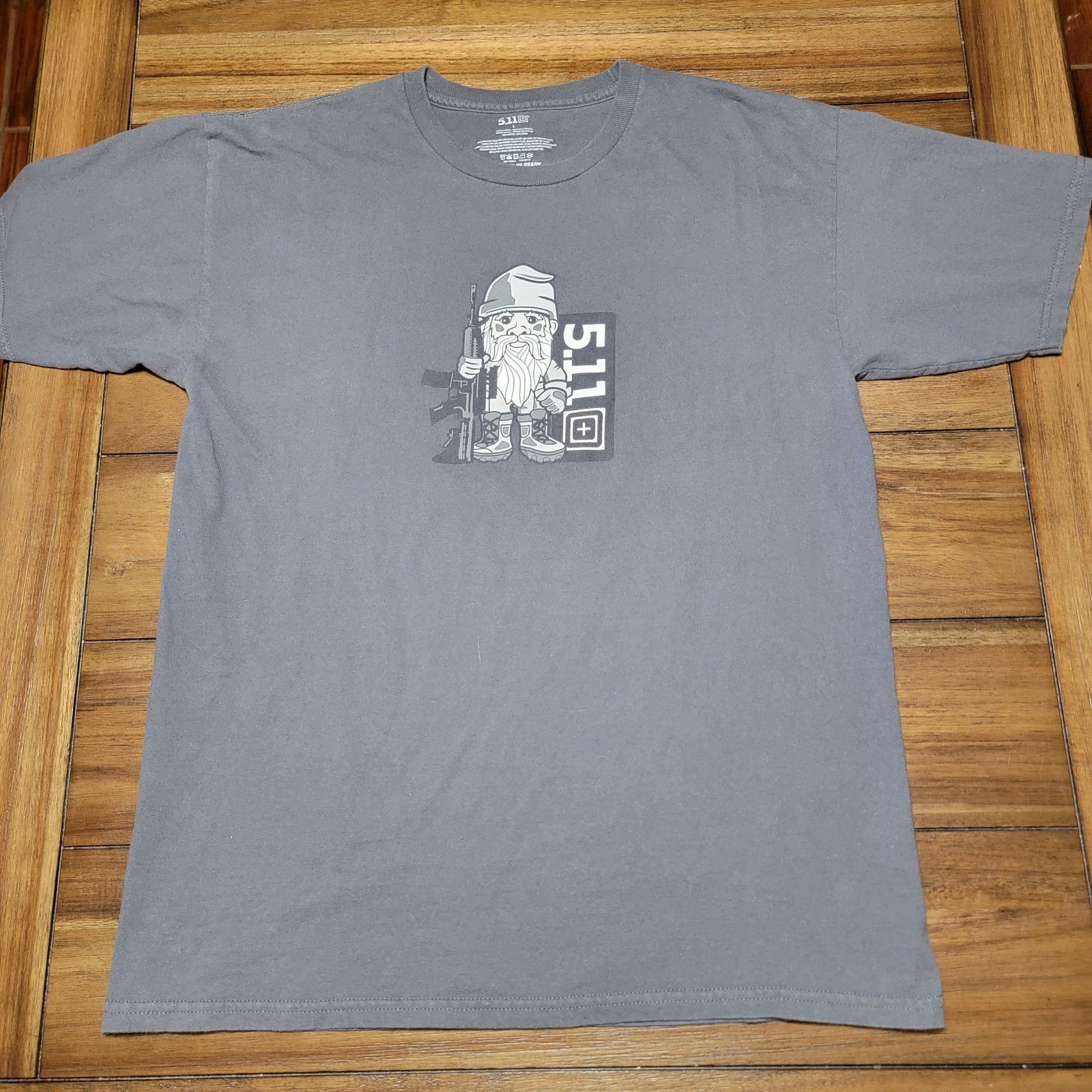 5.11 5.11 Tactical Dark Grey Unisex Tee Rifle & Gnome -Size Large Size US L / EU 52-54 / 3 - 1 Thumbnail