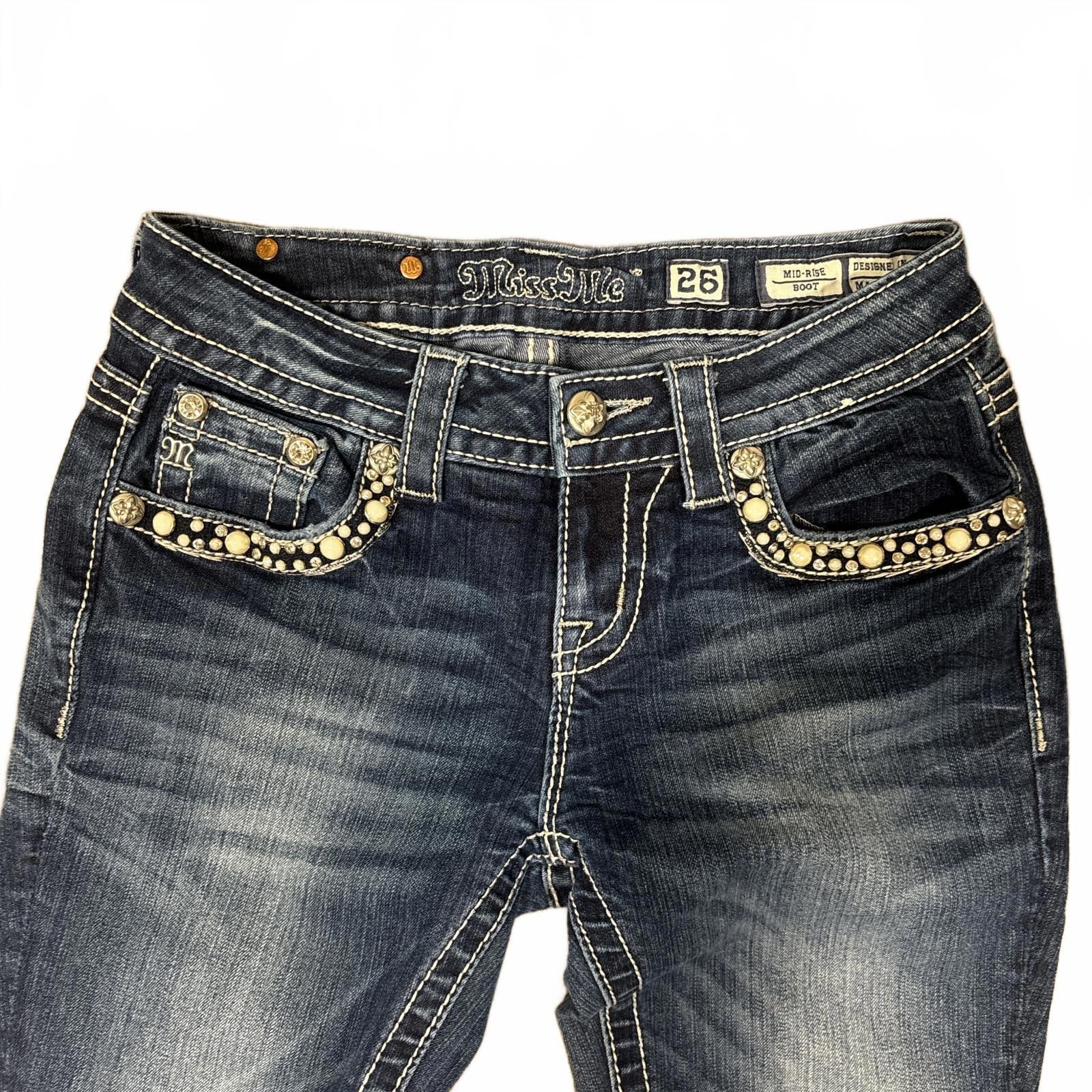 Other y2k miss me distressed studded jeans Size 26" / US 2 / IT 38 - 4 Thumbnail
