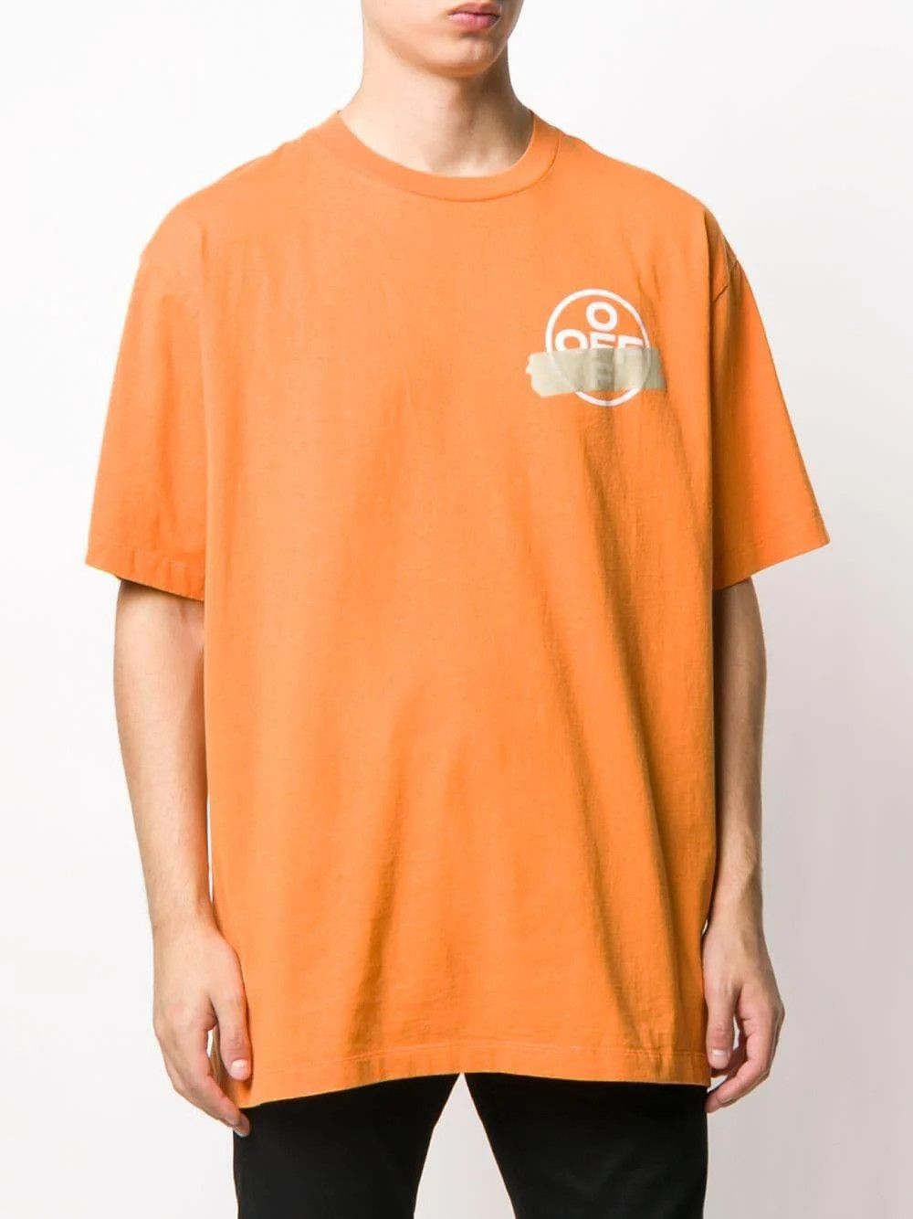 Orange Tape Arrows Logo Oversized T-Shirt