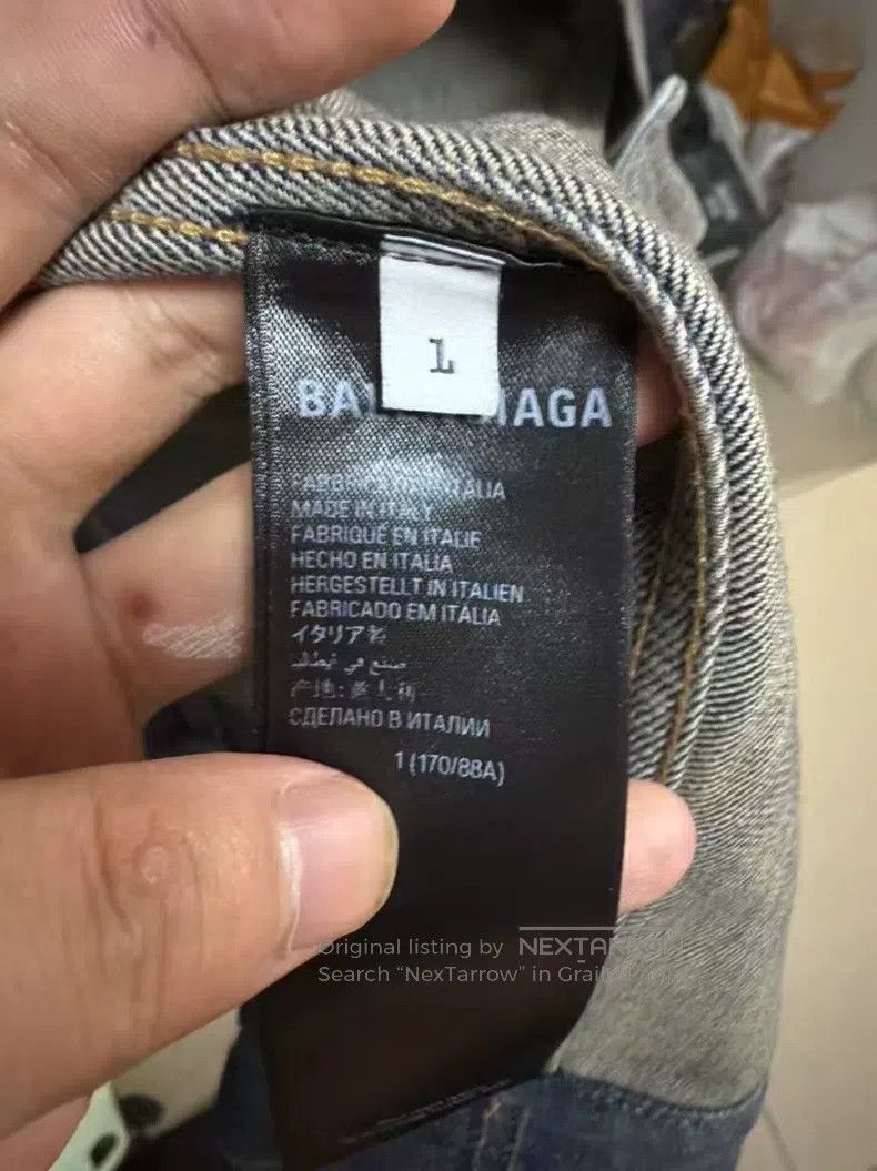 Balenciaga Balenciaga Graffiti hand-painted crystal logo denim jacket Size US S / EU 44-46 / 1 - 4 Thumbnail