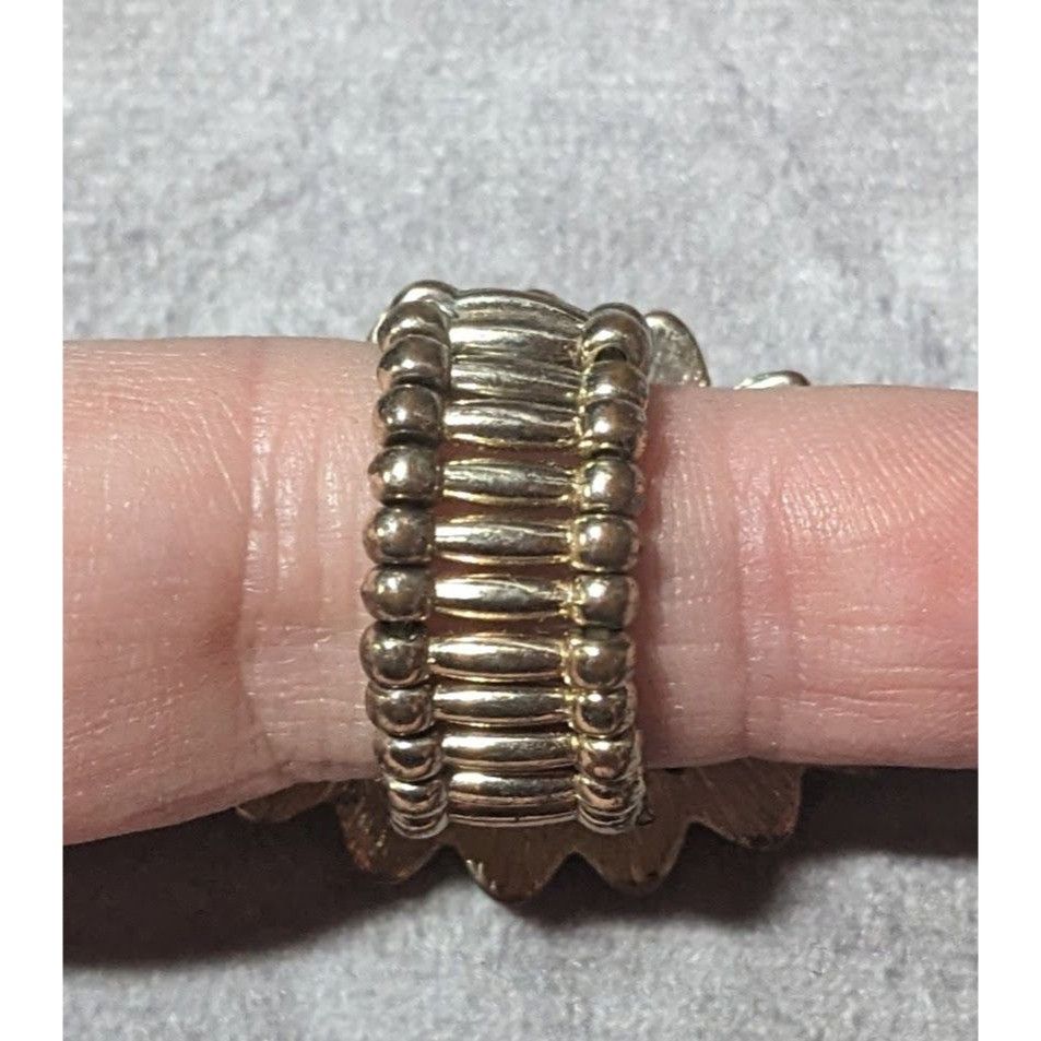 Other Bohemian Blue And Red Gemmed Floral Stretch Ring Size 7 Size ONE SIZE - 12 Thumbnail
