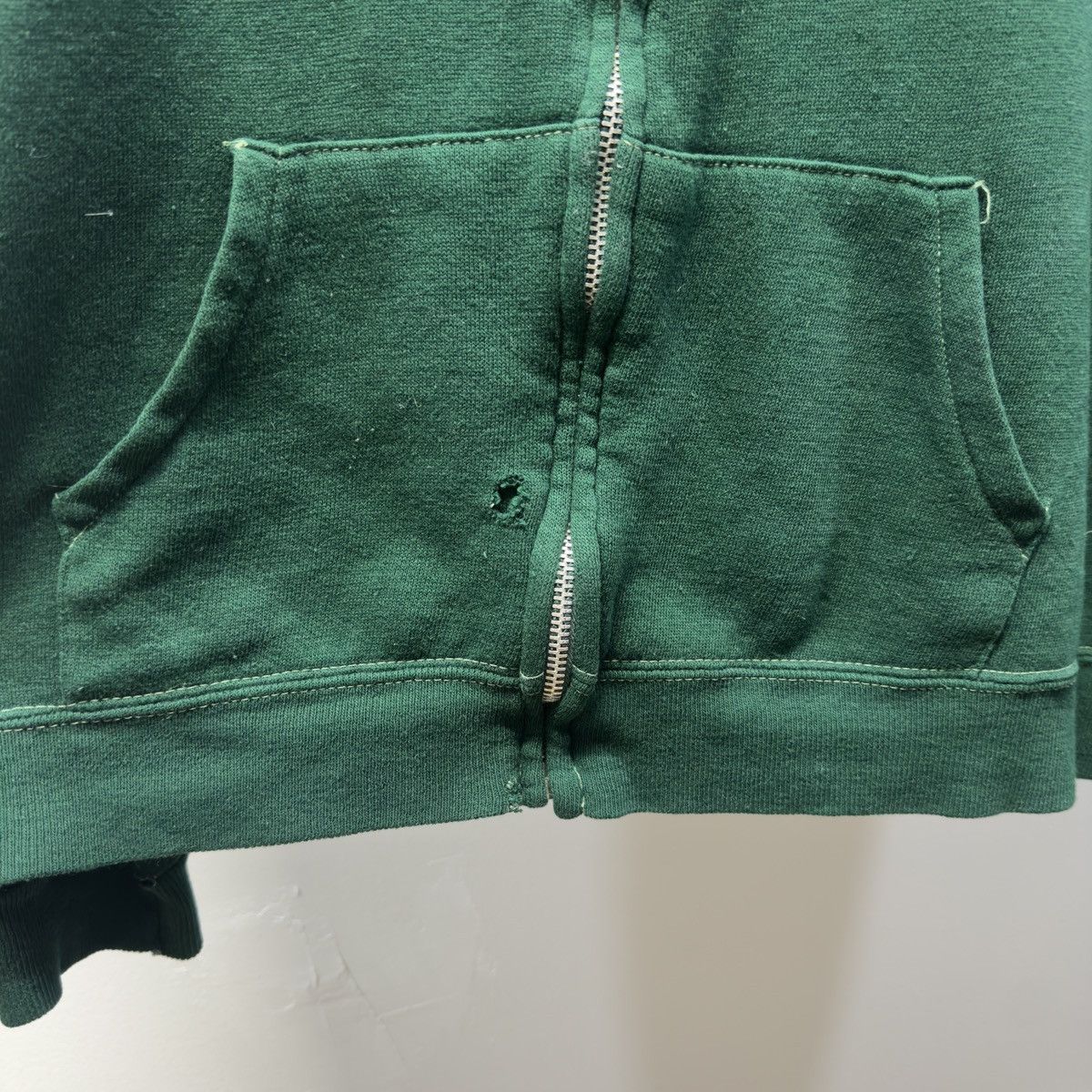Vintage 80s Faded Distressed Thrashed Green Zip Hoodie ERD Grunge Size US M / EU 48-50 / 2 - 6 Thumbnail
