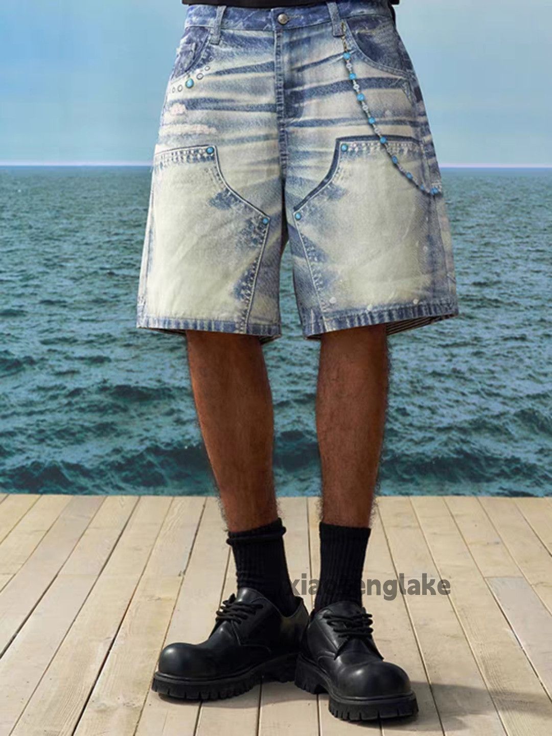 Designer × Japanese Brand × Vintage Unisex utility punk digital print carpenter work shorts Size US 34 / EU 50 - 6 Thumbnail