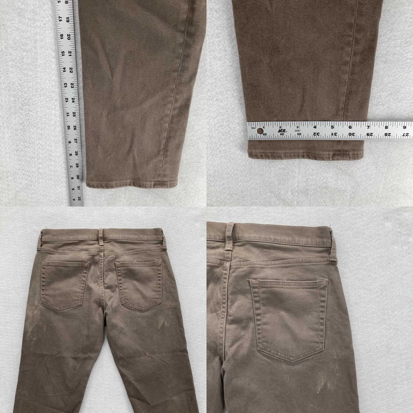 J.Crew J Crew 770 Jeans Mens 30x32 Straight Taper Brown Stretch Denim Preppy Casual Size US 30 / EU 46 - 9 Thumbnail