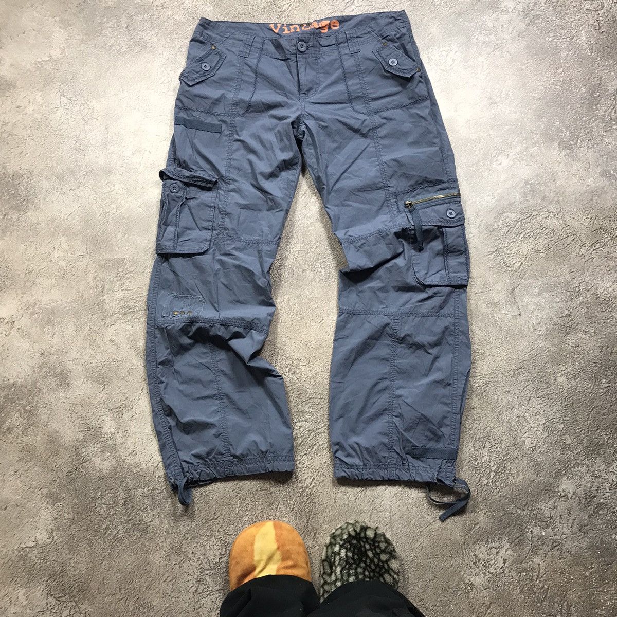 Vintage Vintage 90s Baggy Cargo Pants Distressed Parachute Grunge 31 Size 31" - 2 Thumbnail