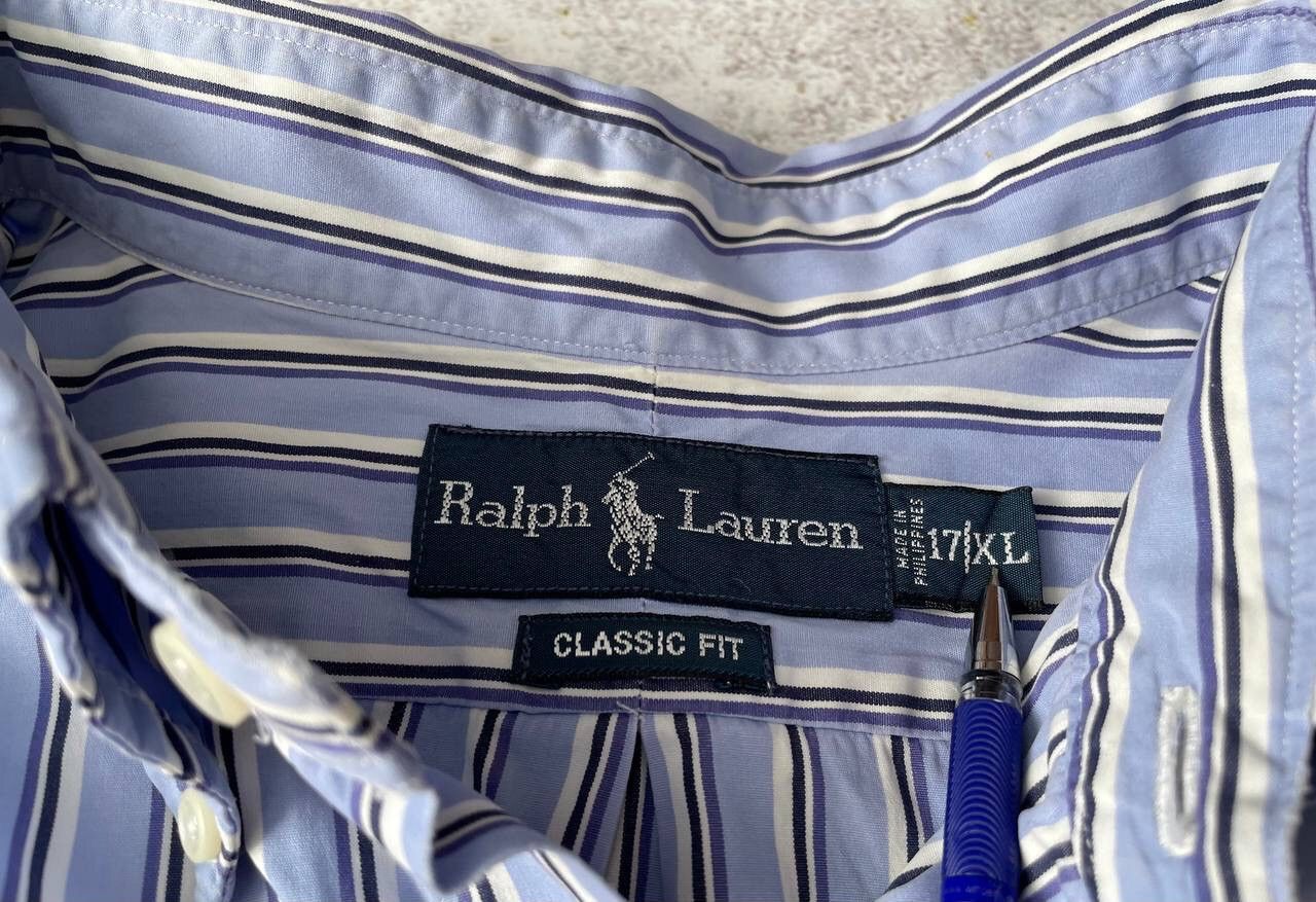 Polo Ralph Lauren × RRL Ralph Lauren × Ralph Lauren Vintage Polo Ralph Lauren RRL Y2K Rugby Stripped Shirts Size US XL / EU 56 / 4 - 4 Thumbnail